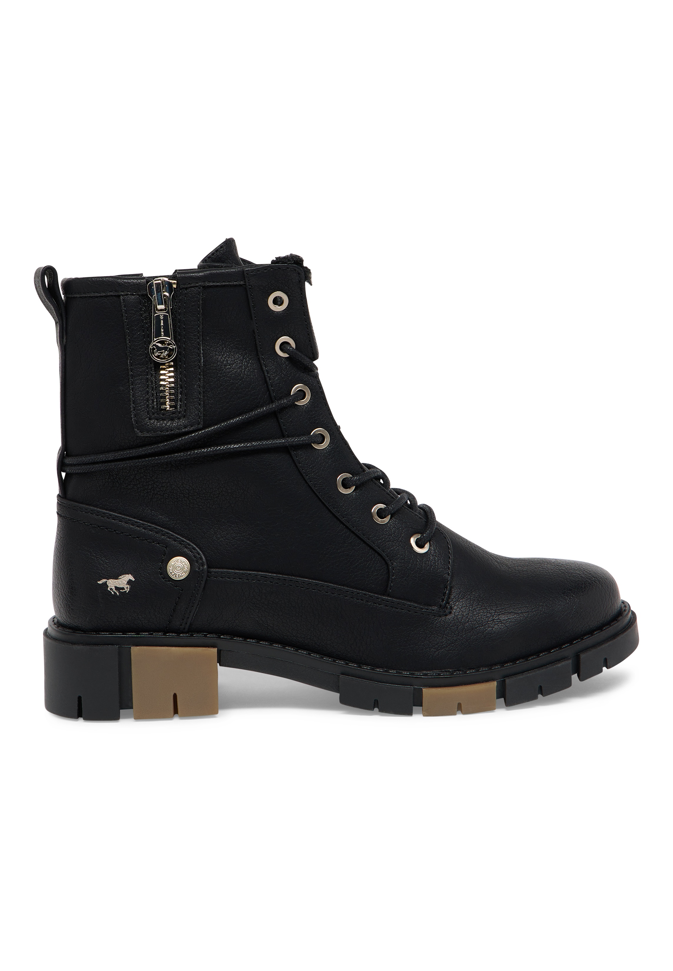 Stiefel, Stiefelette, Schwarz, Leder, Schnürstiefel