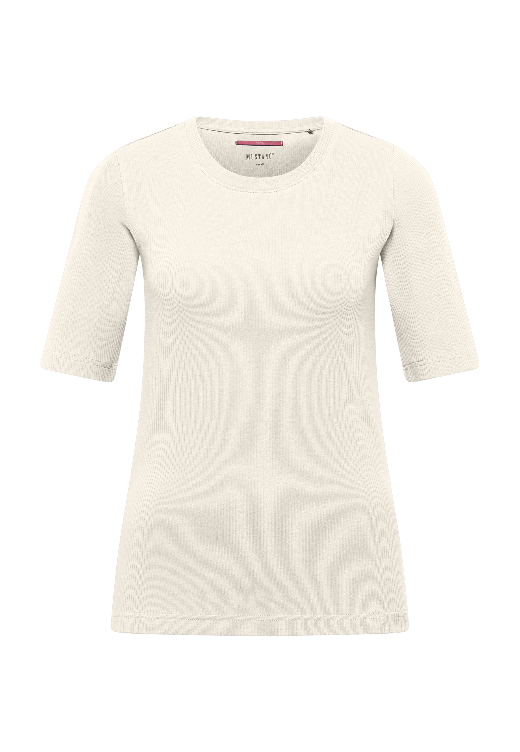 T-Shirt, Rundhals, Kurzarm, Kuschelig, Beige