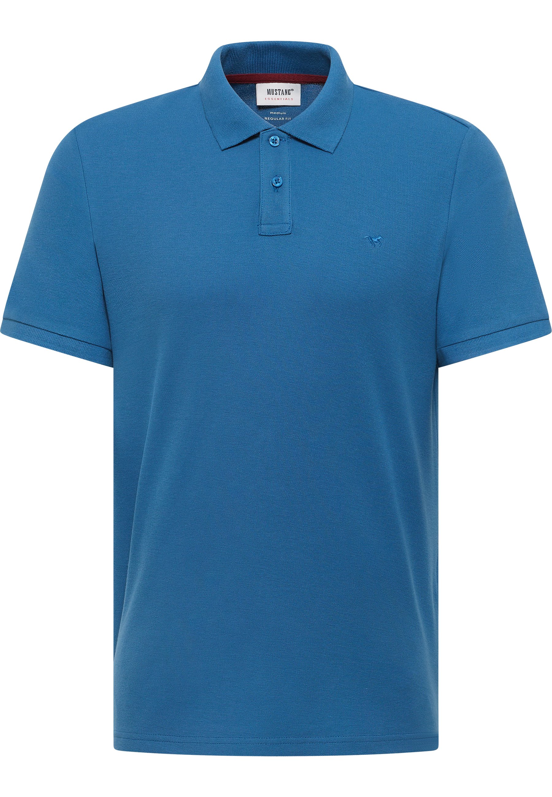 Polohemd, Kurzarm, Kragenshirt, Baumwolle, einfarbig blau