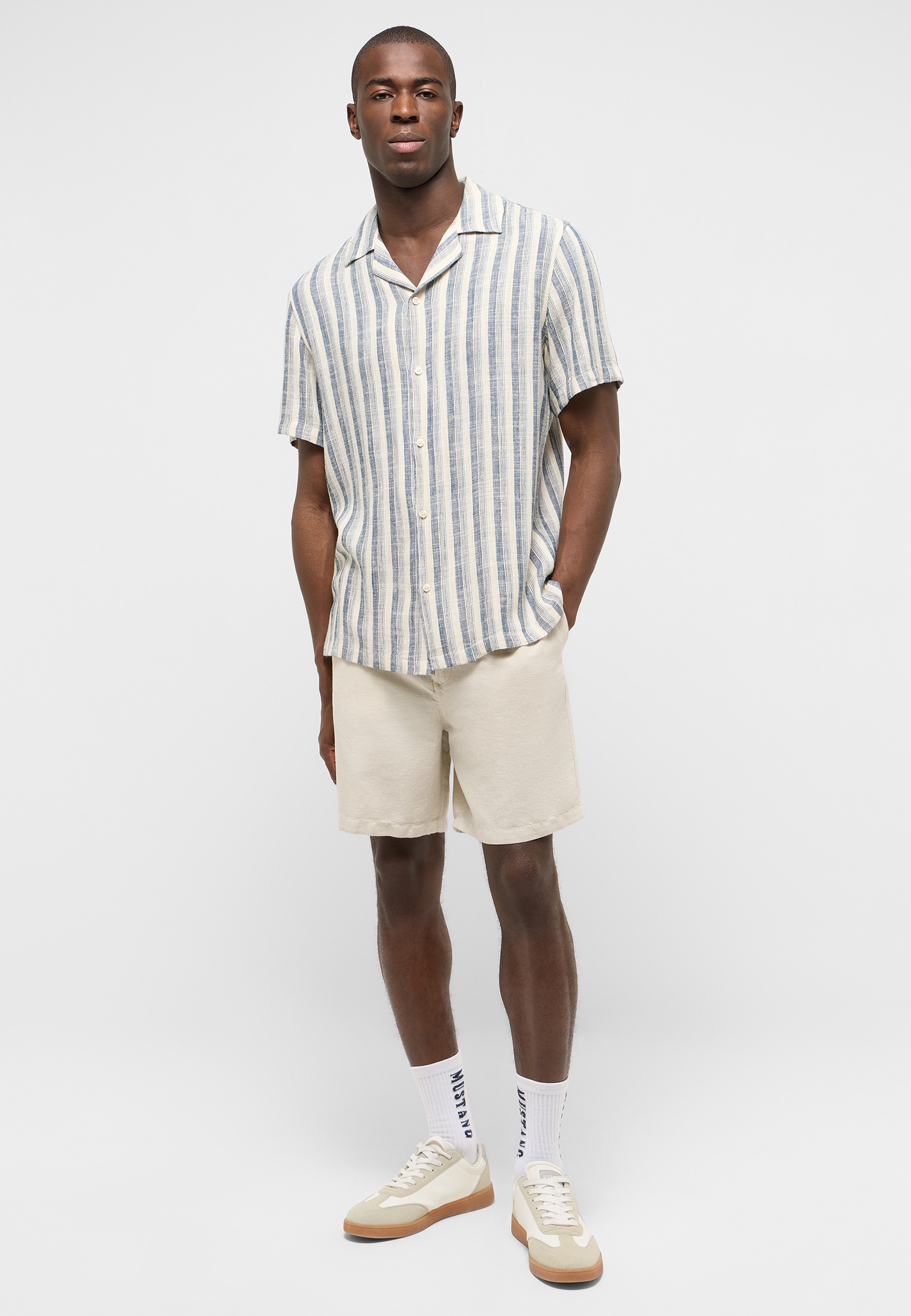 Hemd, Streifen, Kurzarm, Shirt, Strandlook