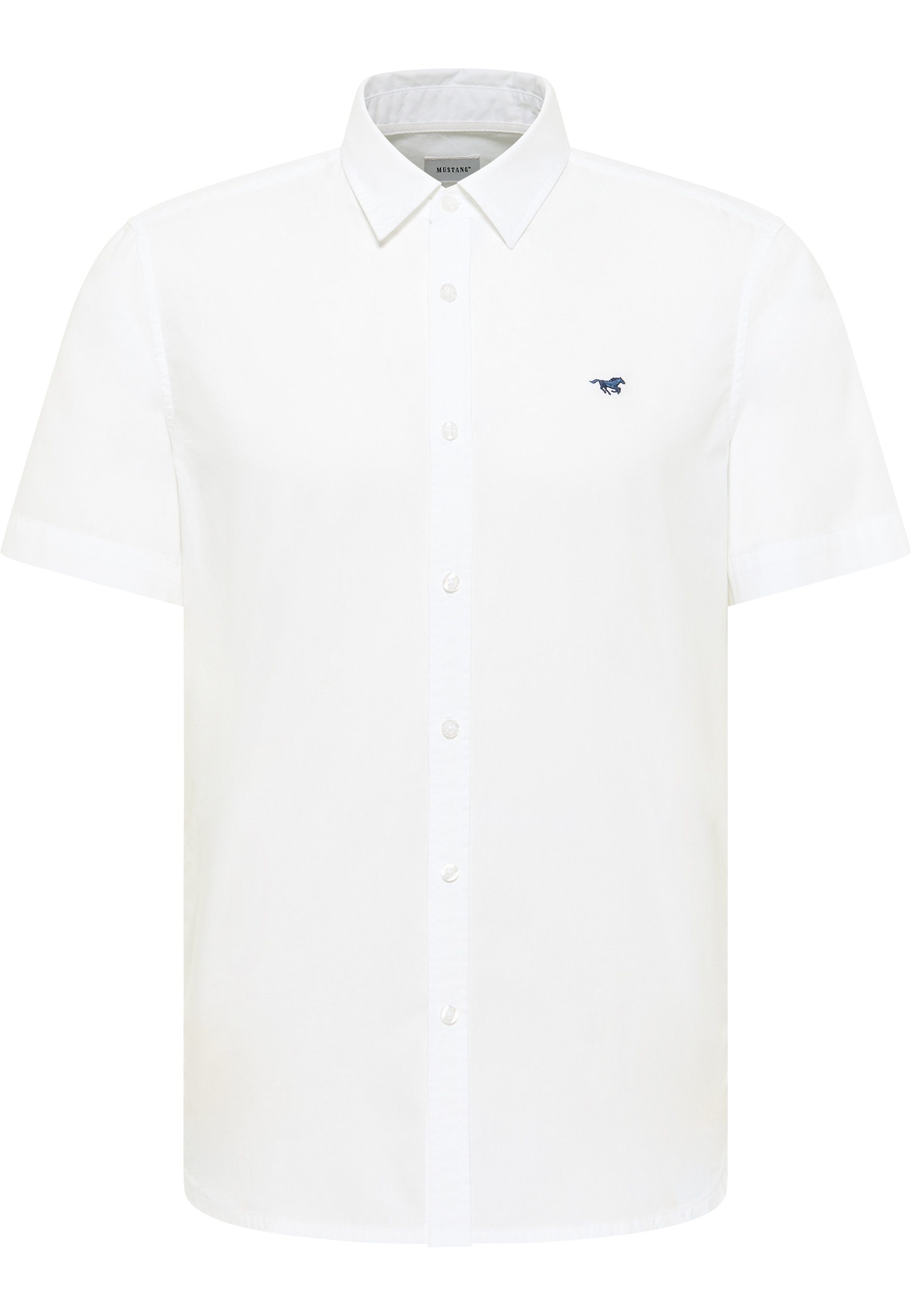Mustang Herren Kurzarmhemd Style Gilroy, weiß