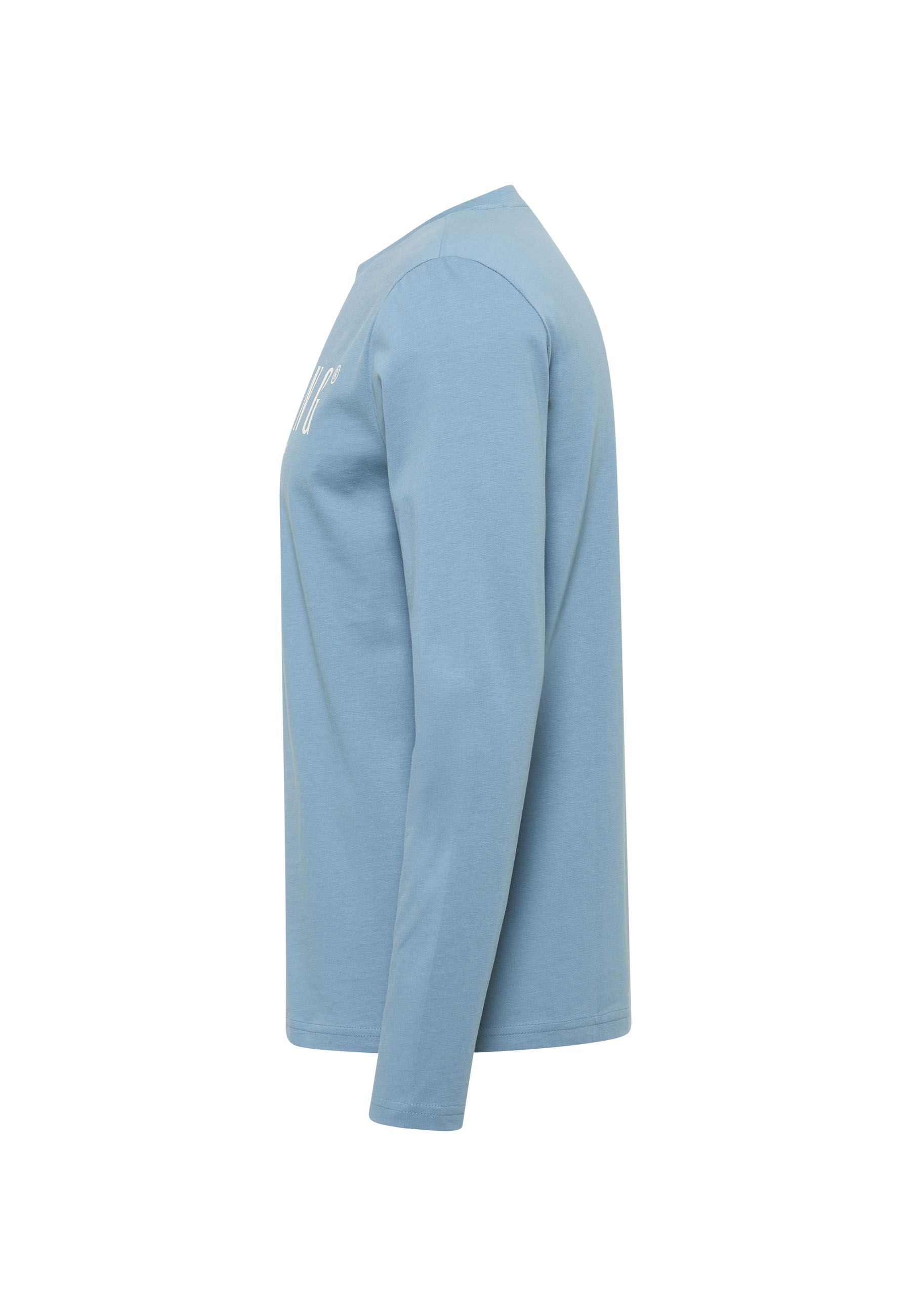 Langärmeliges Shirt, Rundhals, Hellblau, Baumwolle, Unisex