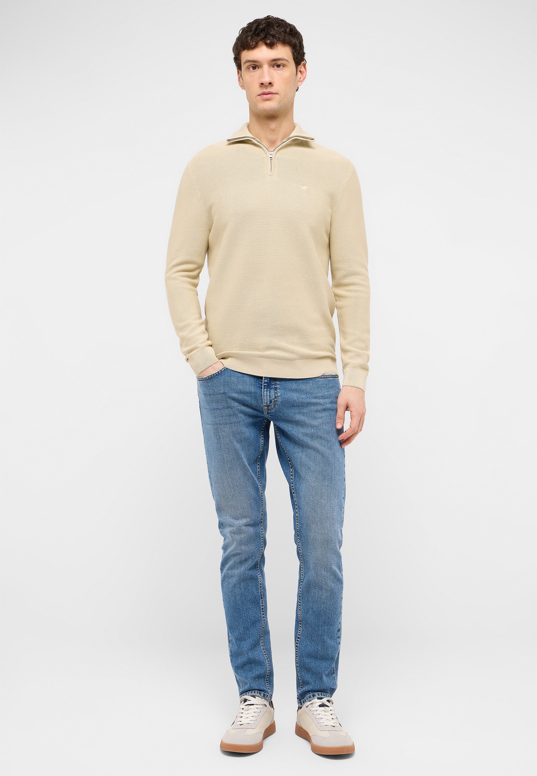 pulli, beige, Zippullover, Longsleeve, knit