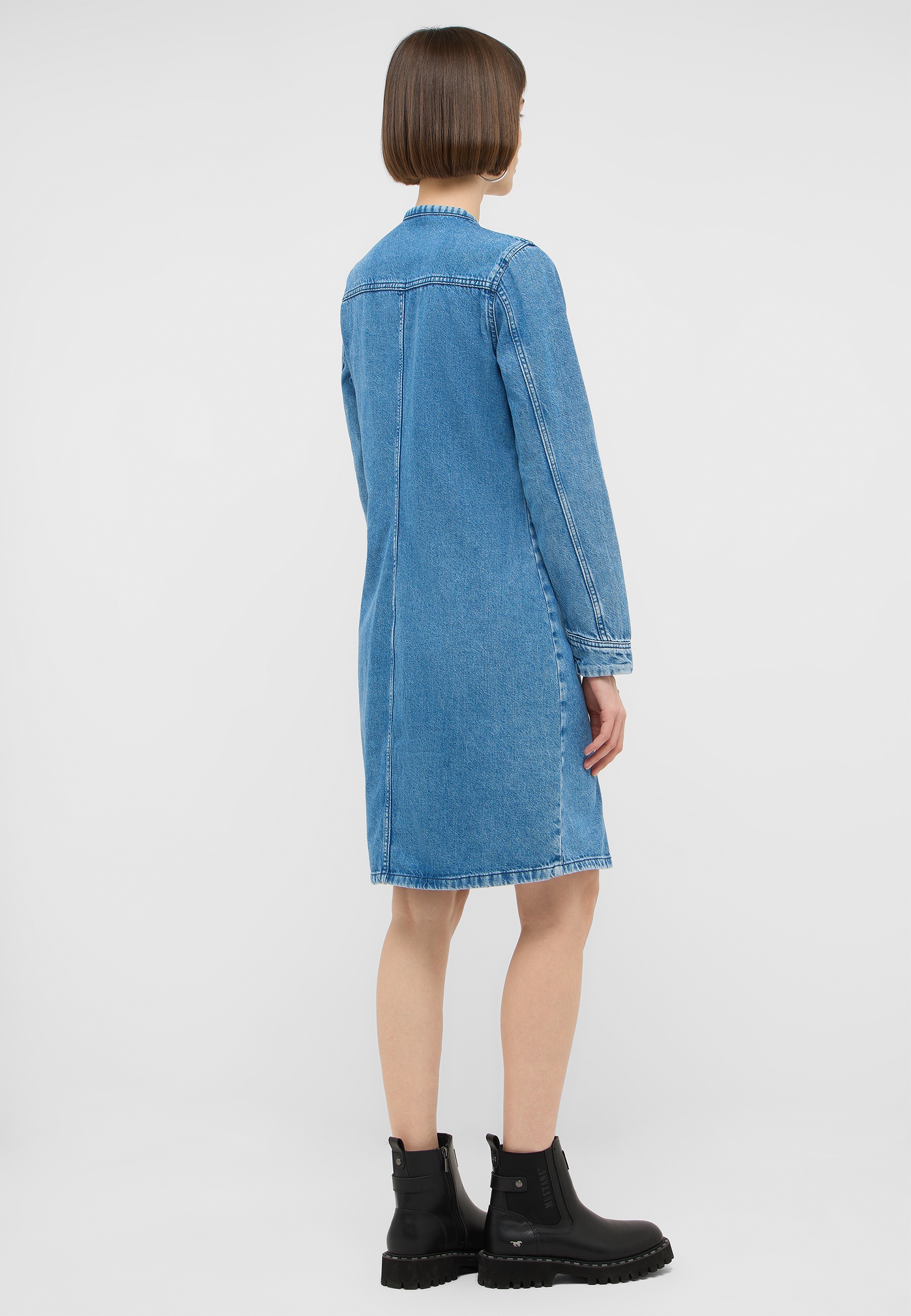 Jeanskleid, Denim, Langärmlig, Midi-Kleid, strapazierfähig