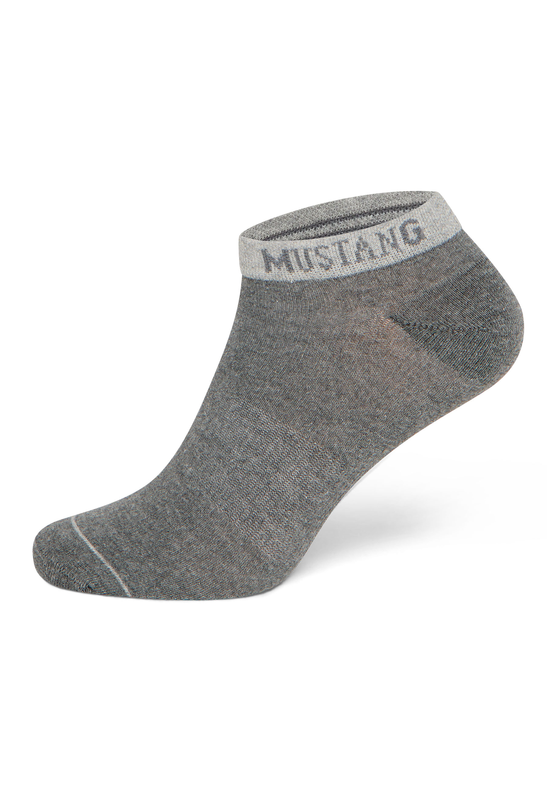 Socken, Ankle-Sock, Grau, Rippkante, Musterlos