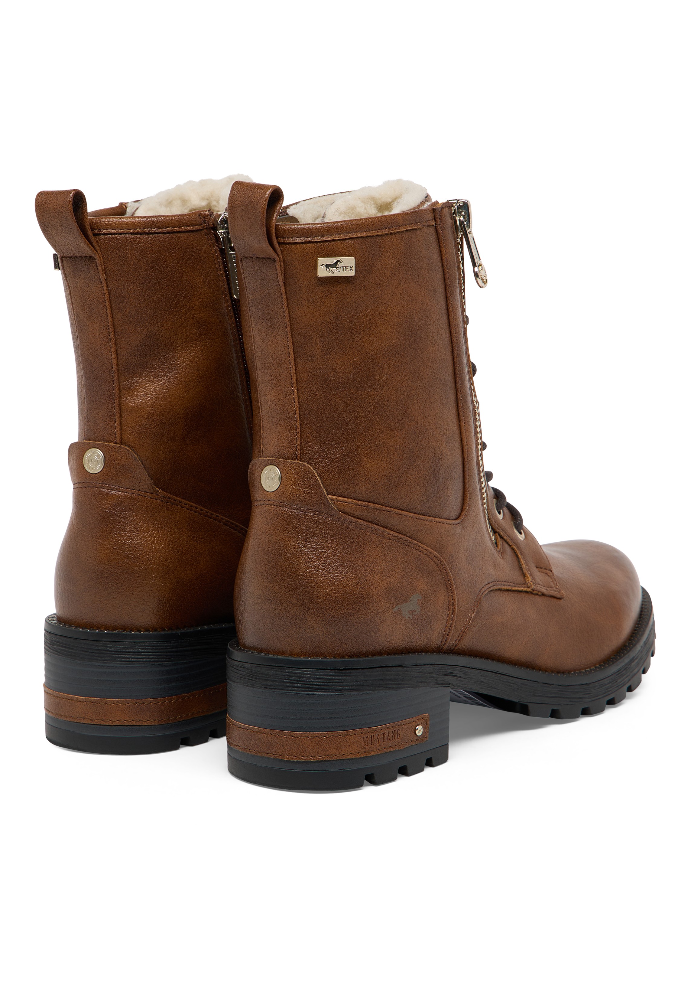 Stiefel, Weltstiefel, Braun, Lammfellfutter, Gummisohle