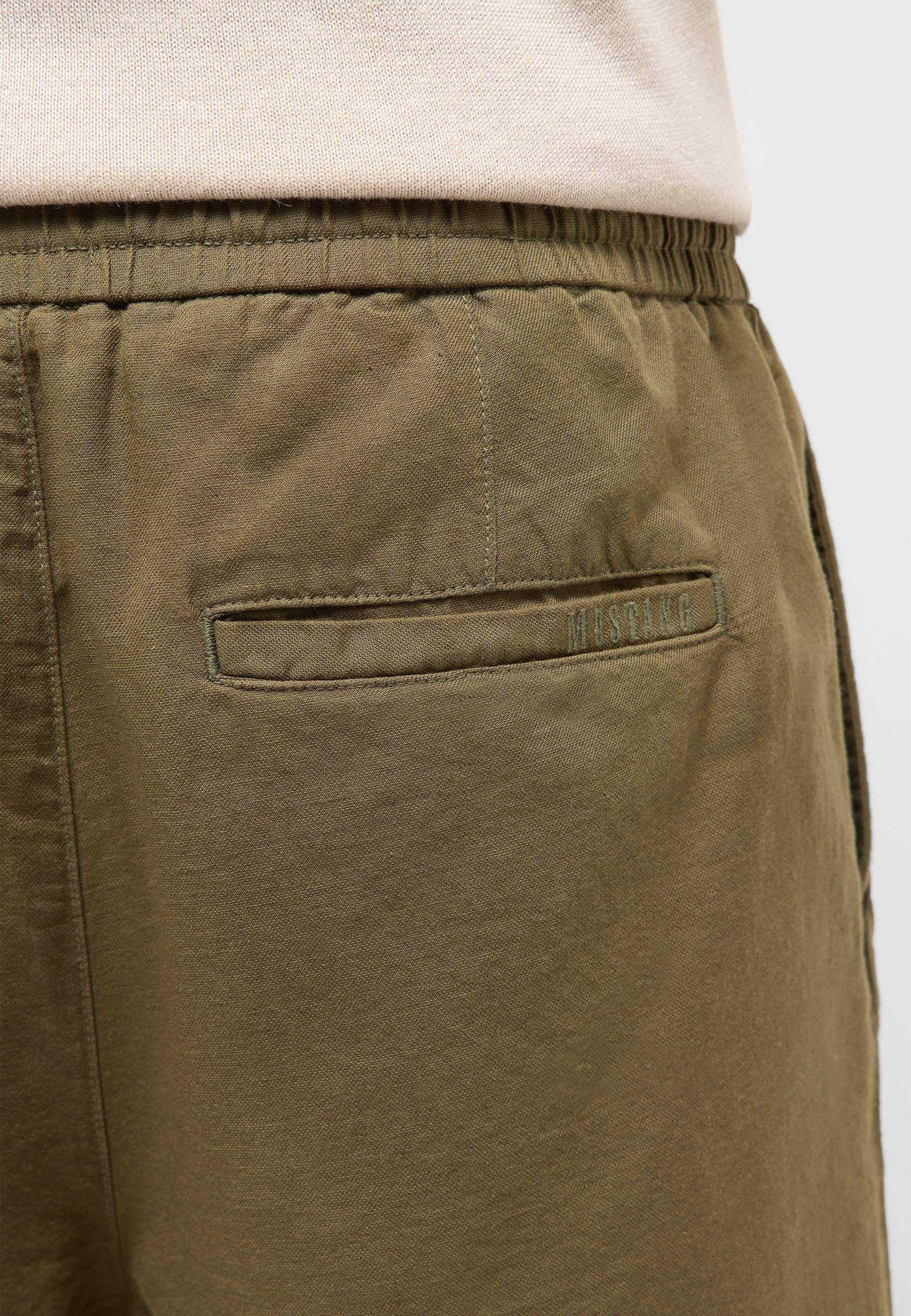 Hose, Twill, Khaki, Seitliche Tasche, Gürtelzugang?