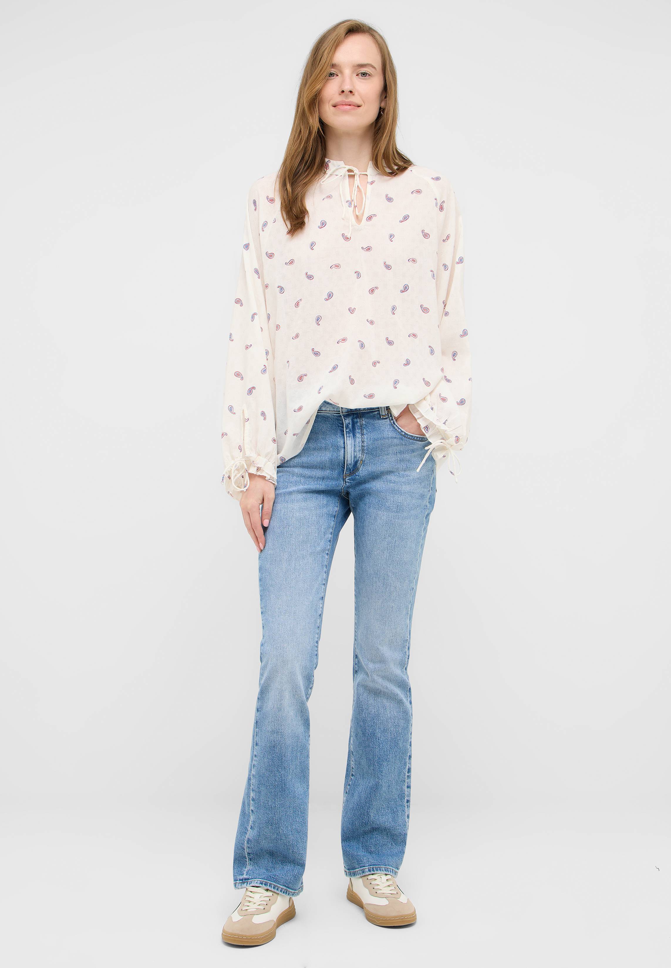 Hosen, Bluse, Jeans, Langarm, Person