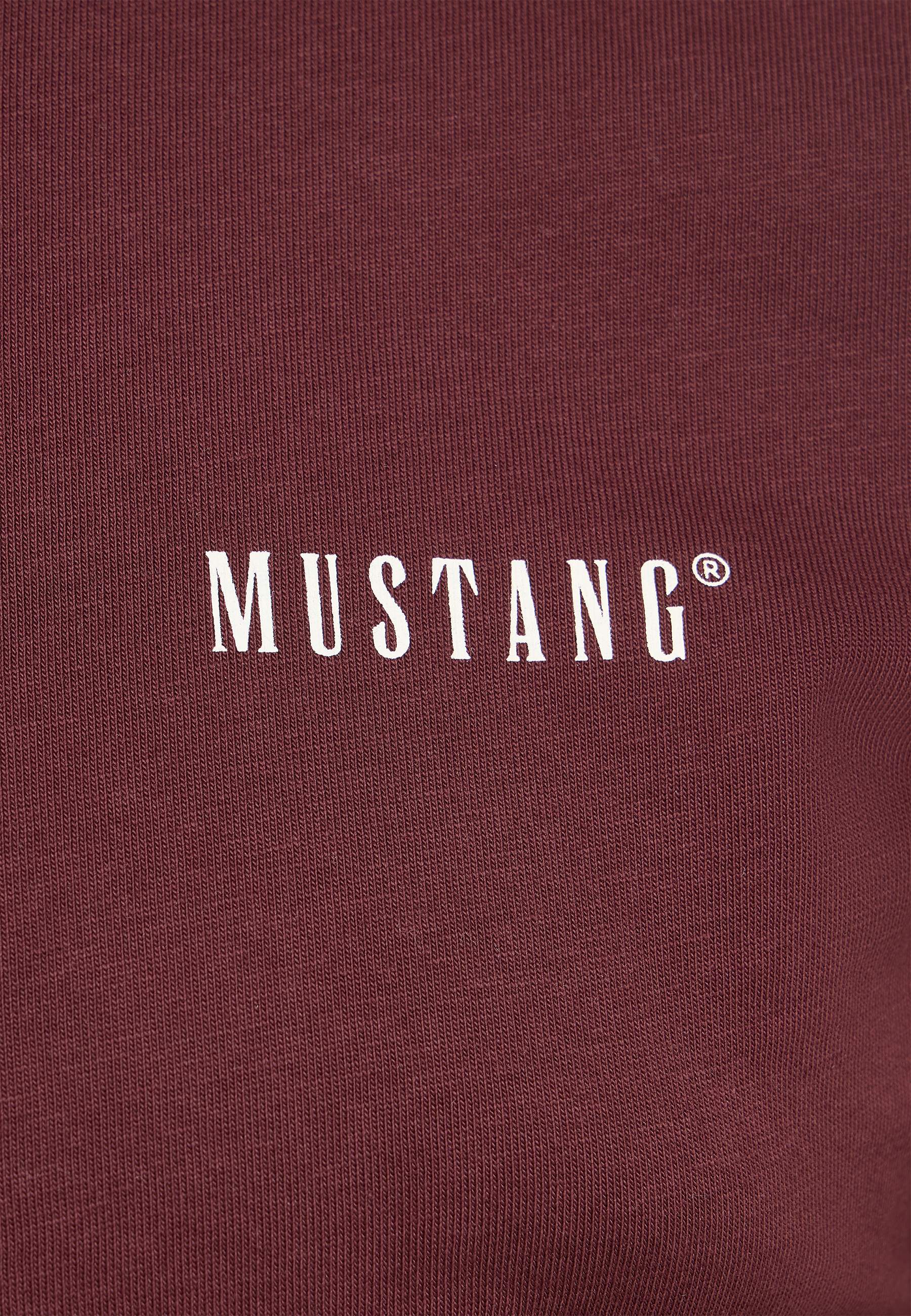 Kleidung, T-Shirt, Maroon, Mustang, Aufdruck
