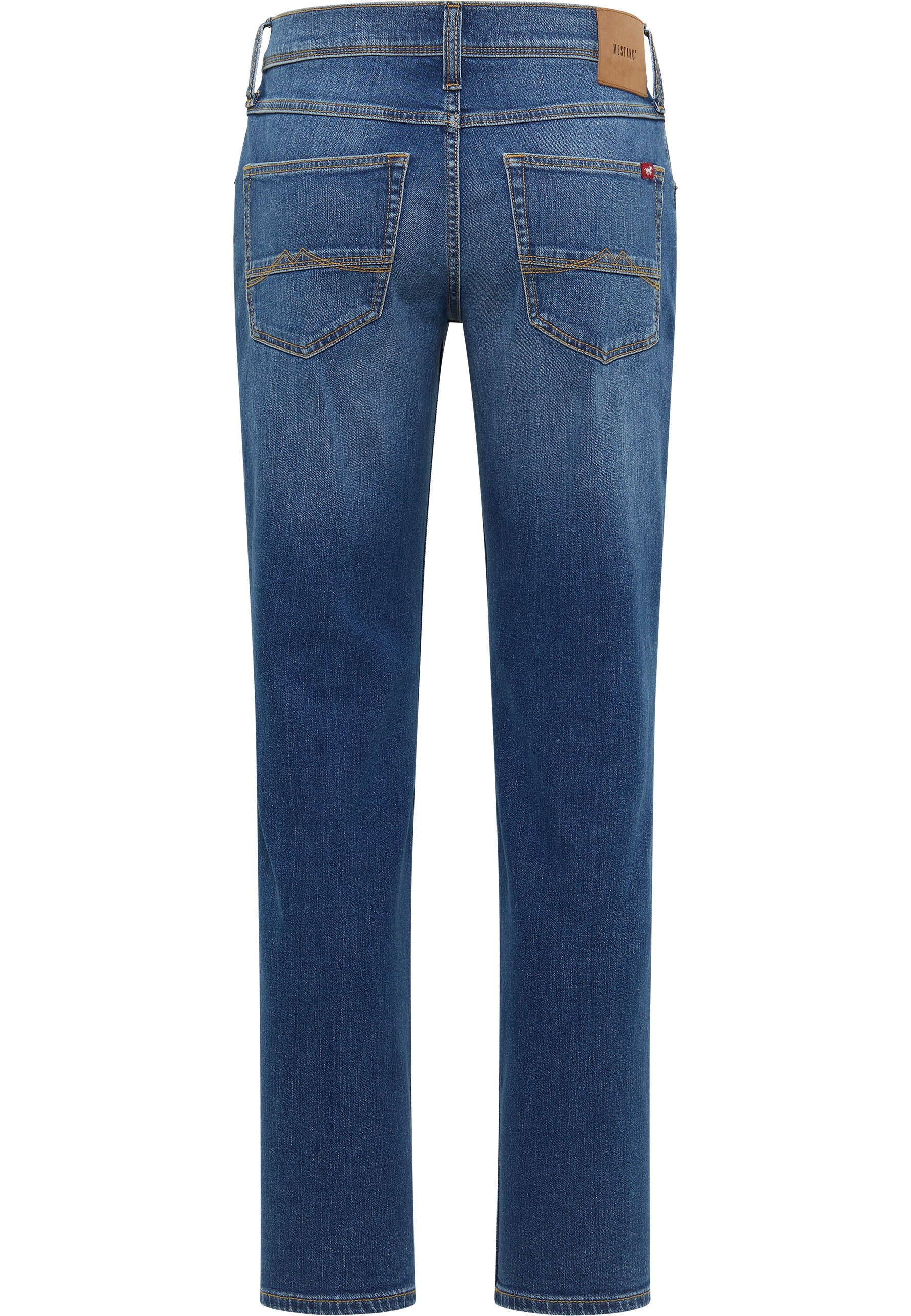 Jeans, Denim, Back pockets, Straight leg, Blue wash