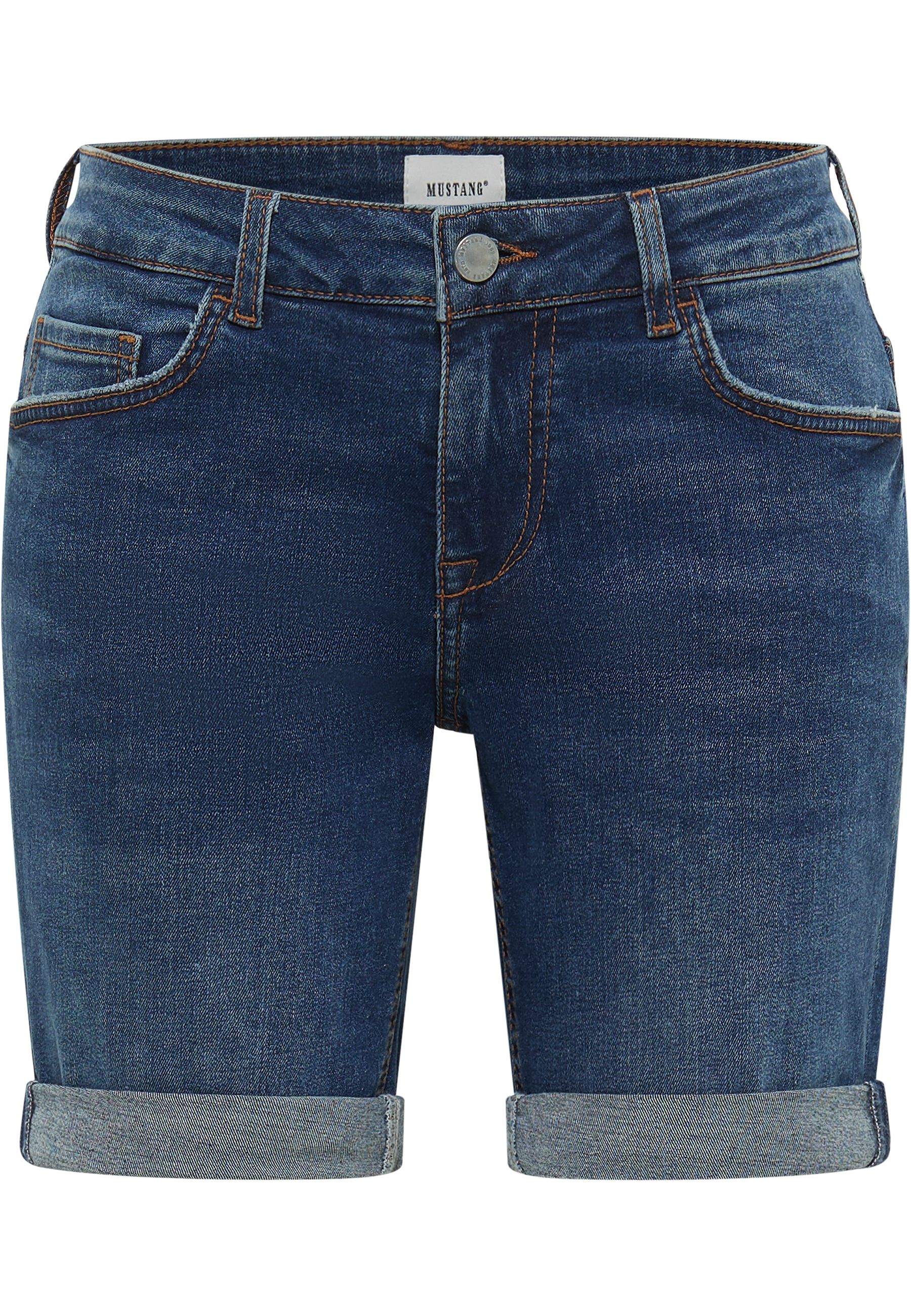 Mustang Damen Jeans-Short Style Bermuda, dunkelblau
