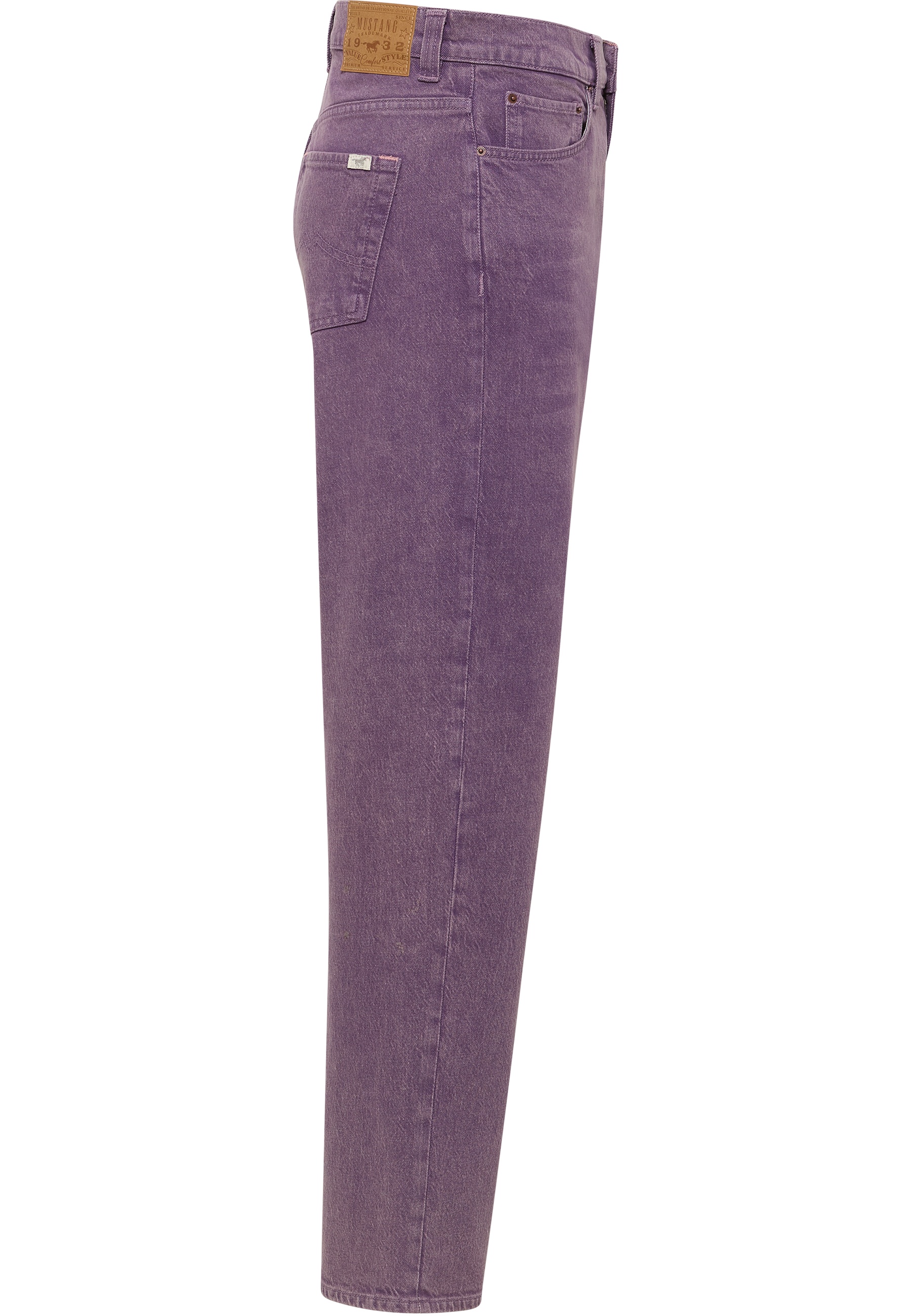jeans, violett, straight leg, back pocket, cotton blend