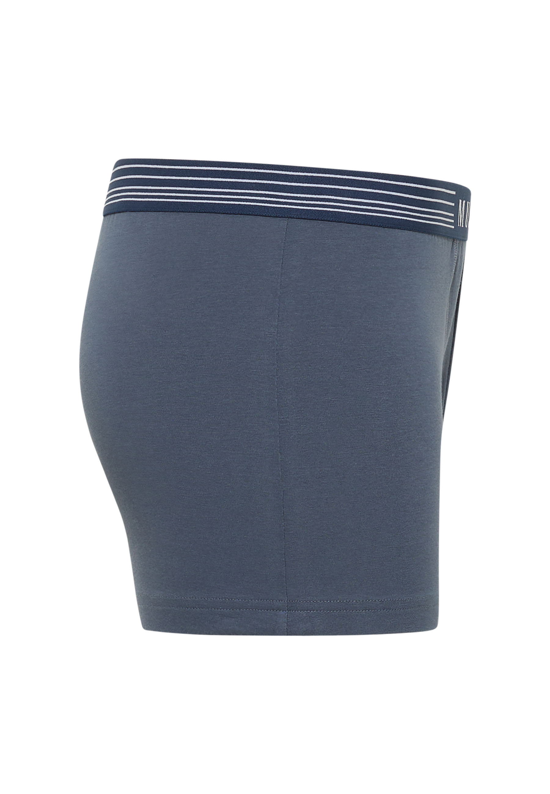 Blaue Boxershorts, Kurzgröße, Streifenbündchen, Baumwolle/Elastan?, aktive Unterwäsche