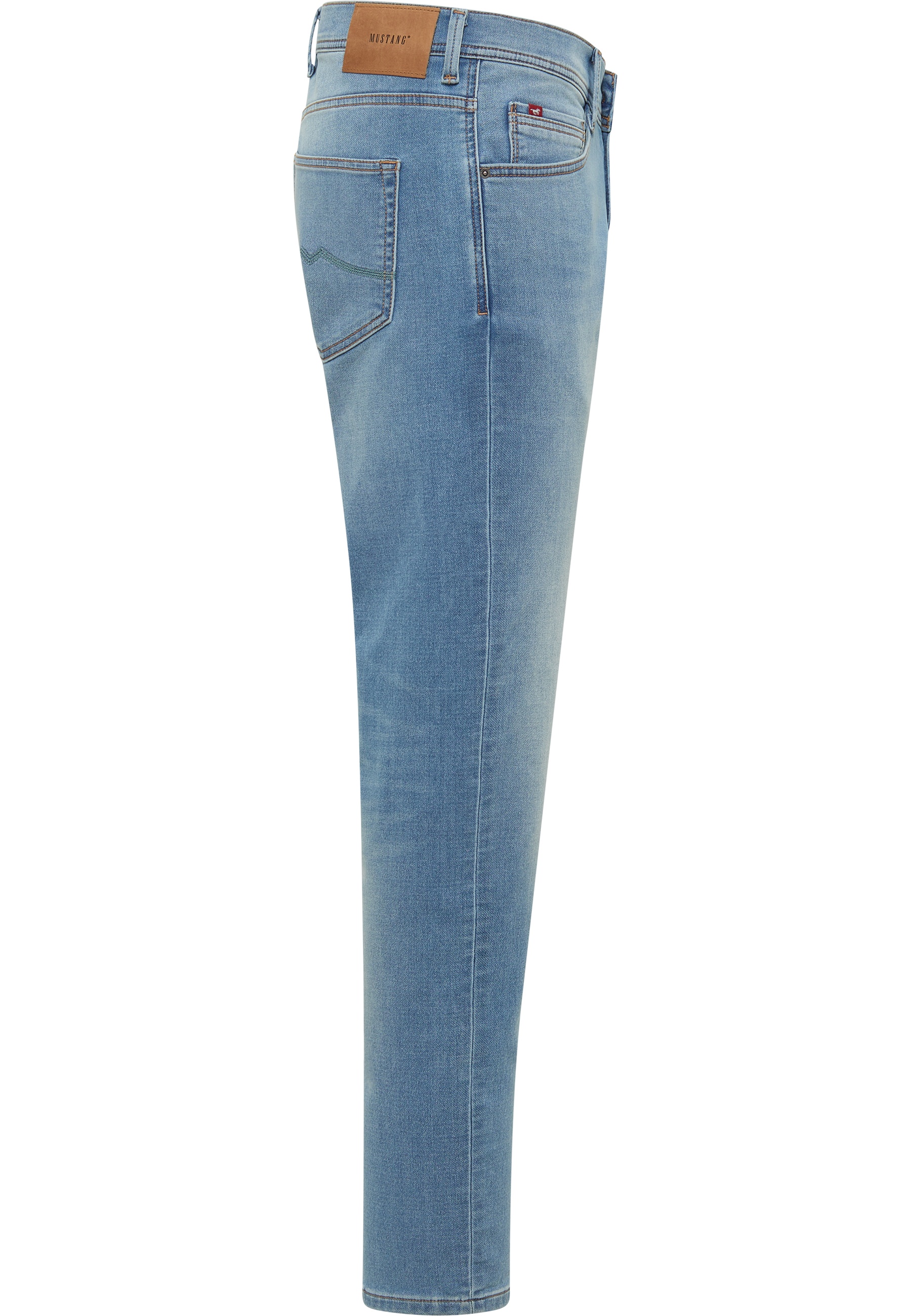 Jeans, Heller Denim, Schlanker Schnitt, Gesäßtasche, Lederetikett