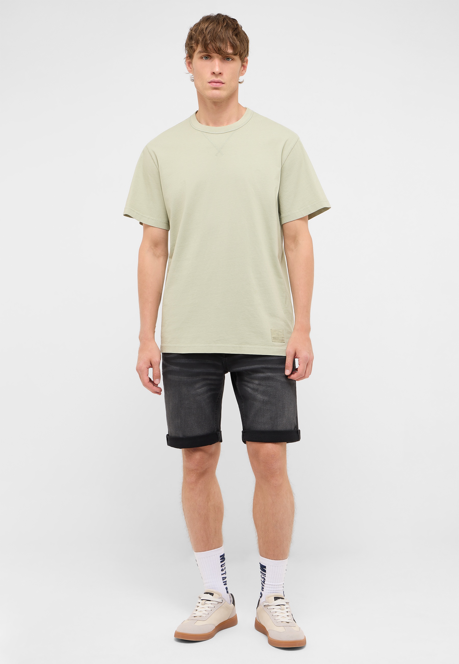 T-Shirt, Shorts, Beige, Crewneck, Kleidungset