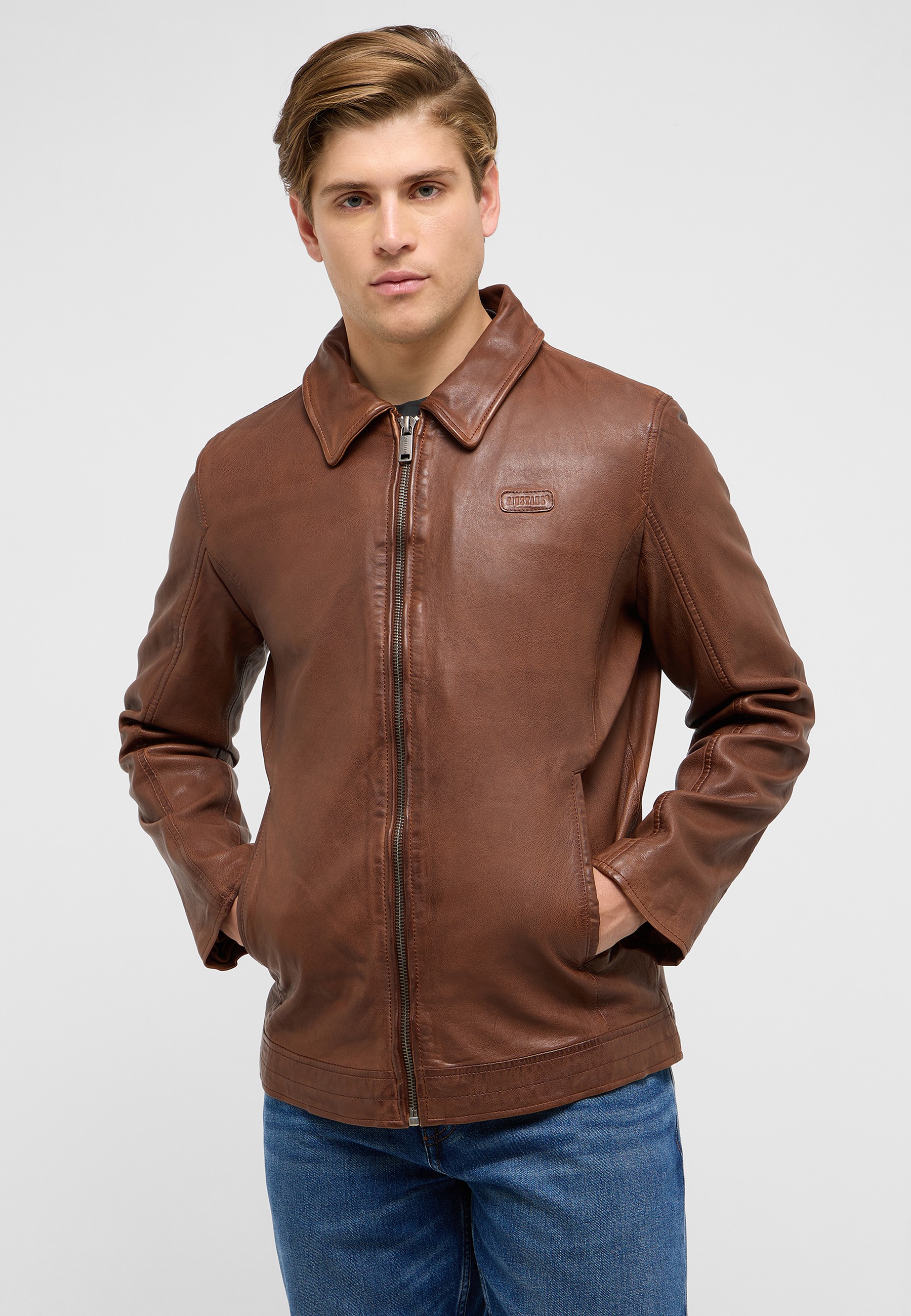 Bekleidung, Mantel, Jacke, Jacke aus Leder, Jeans