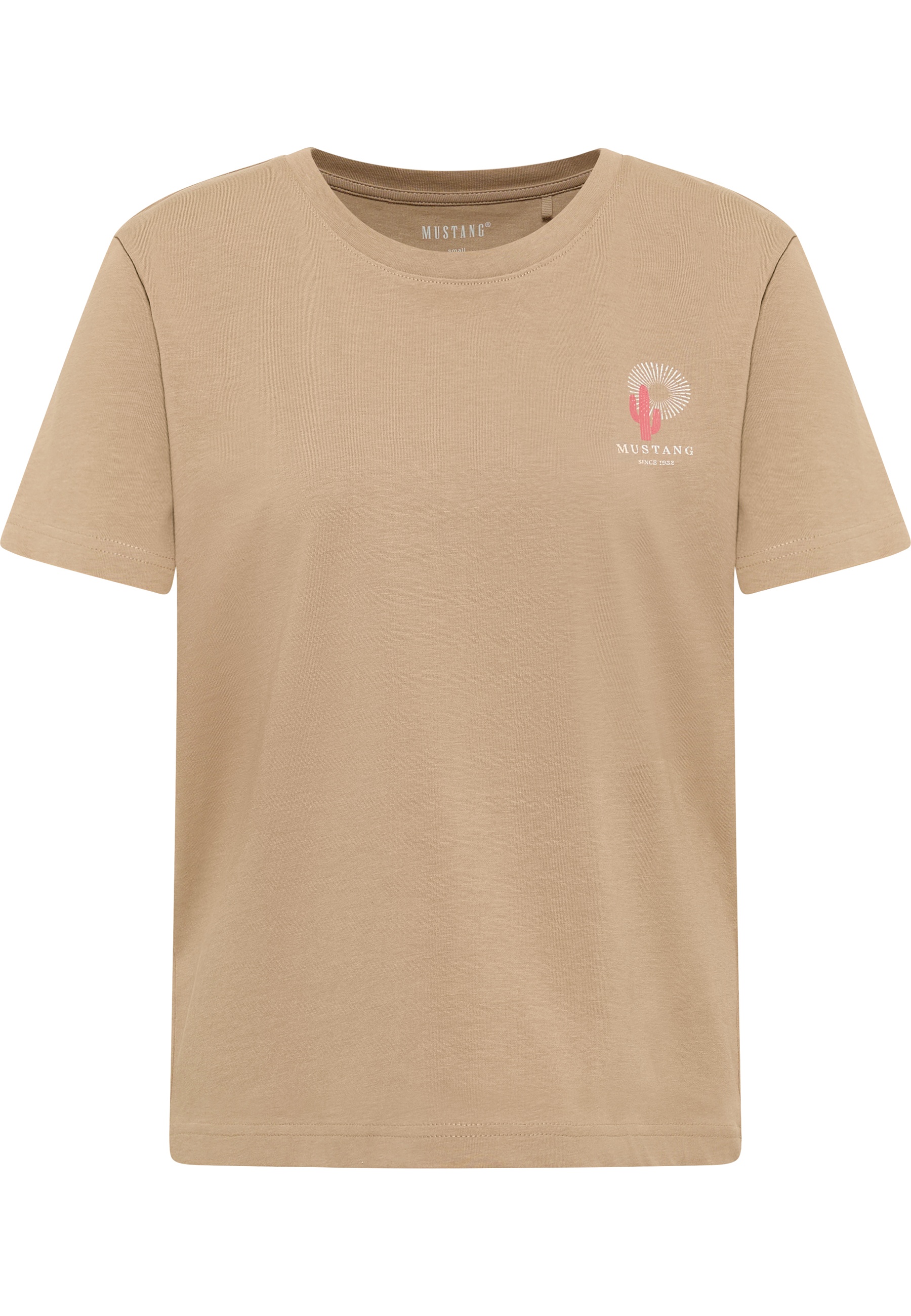 Mustang Damen T-Shirt Style Floris, beige