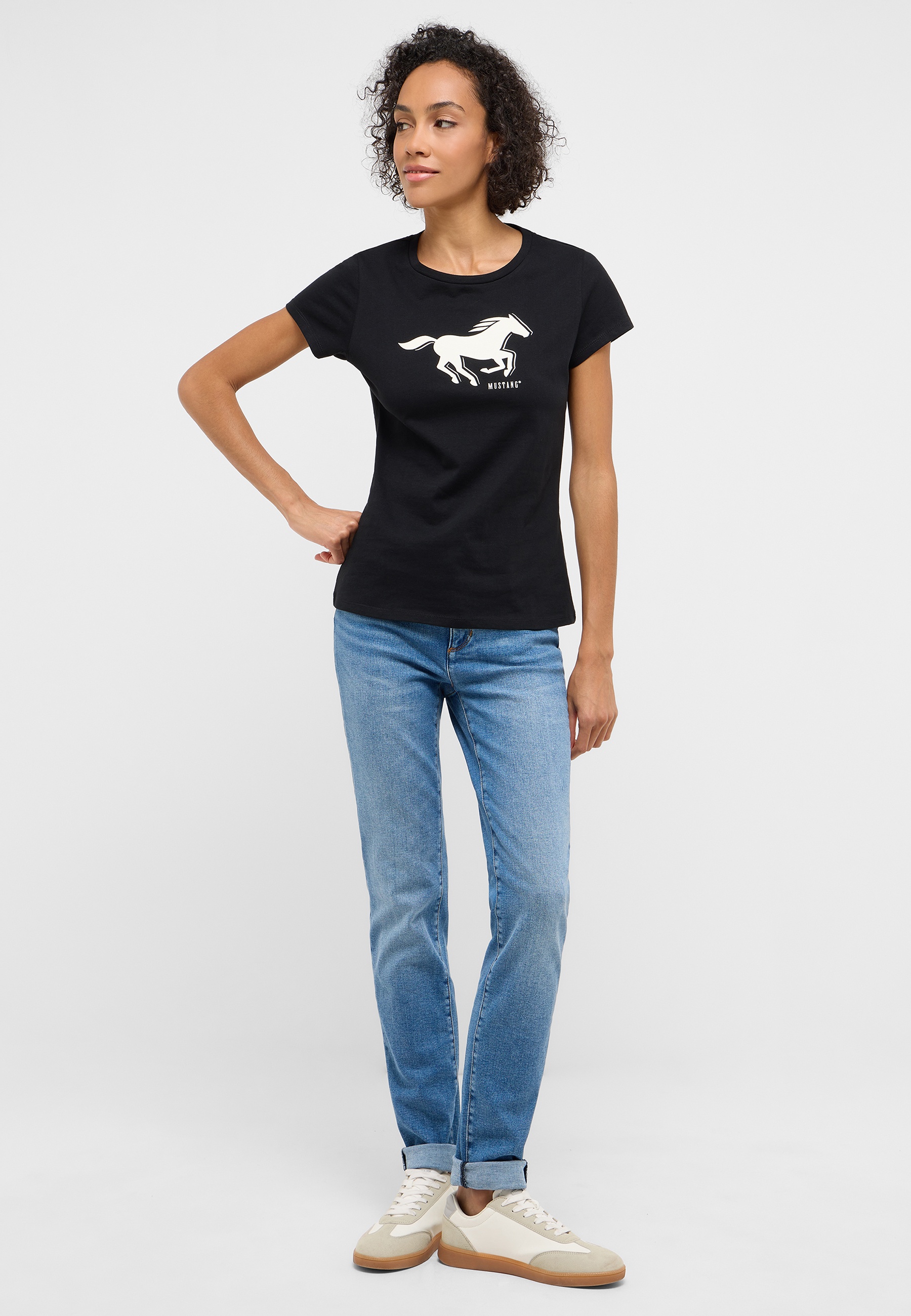 t-shirt, graphic tee, cotton, schwarz, kurzarm