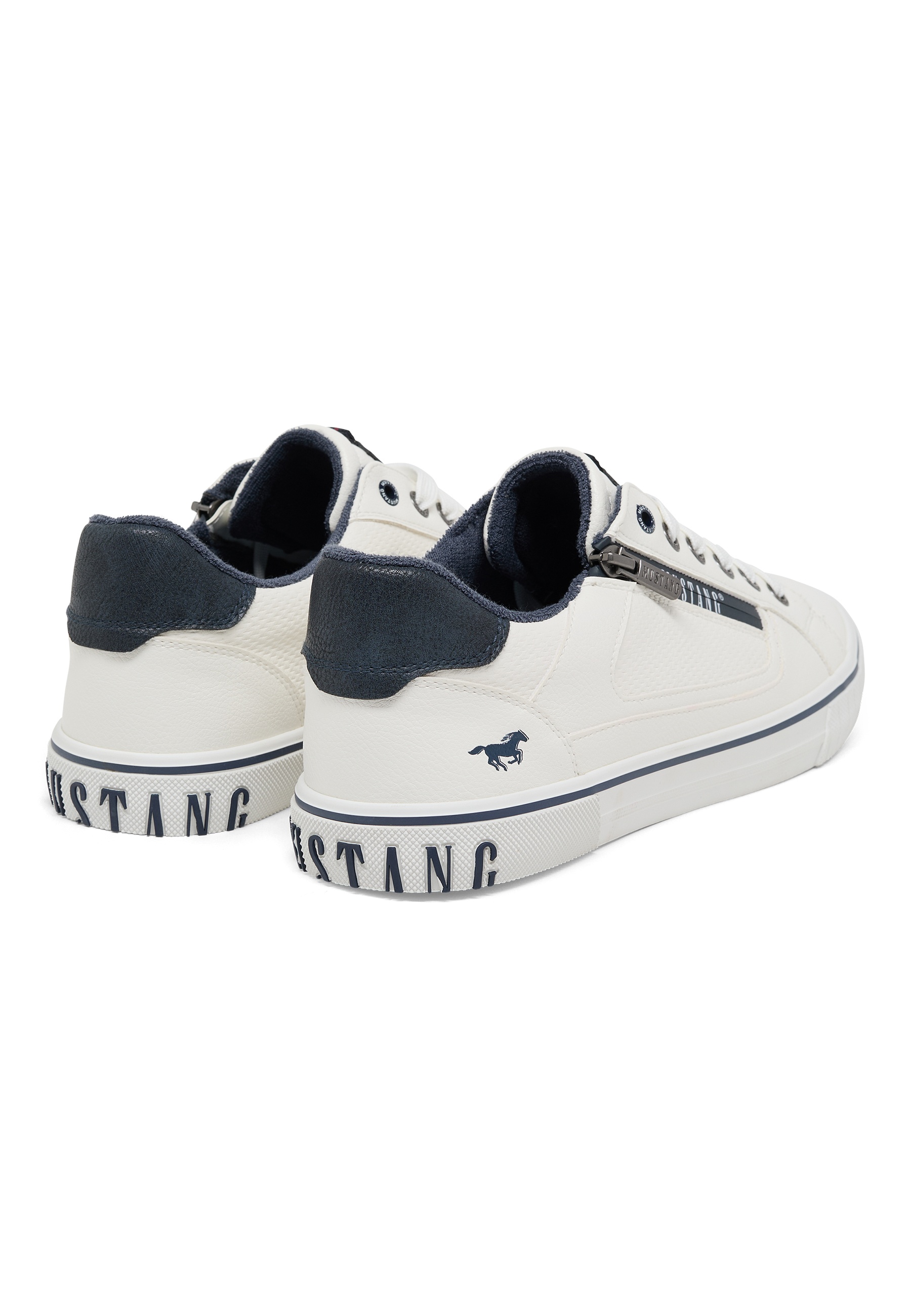 Sneaker, Weiß, Ledersohle?, Grau, Mustang?