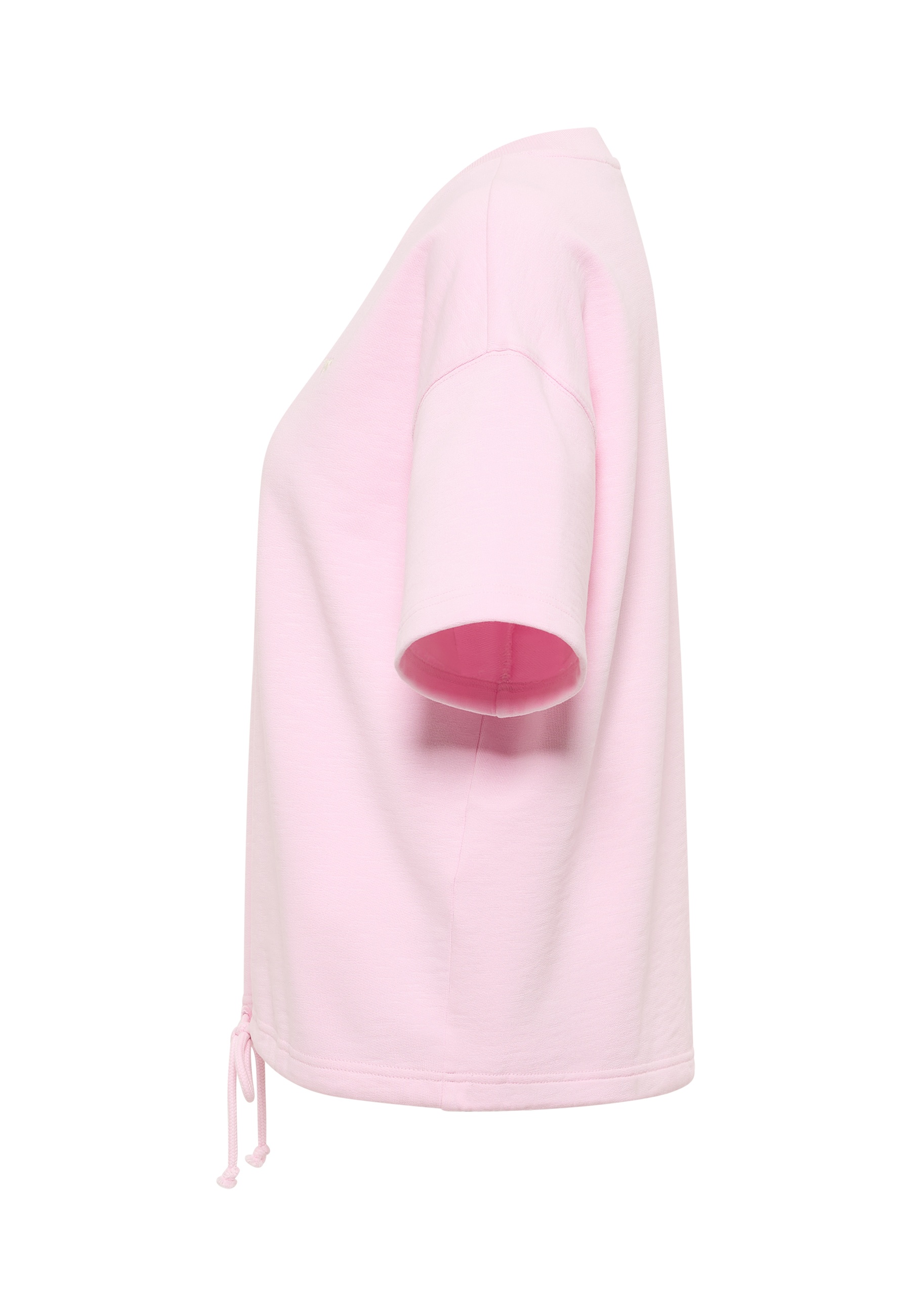 t-shirt, pink, kurzarm, drawstring unten, baumwollmischung