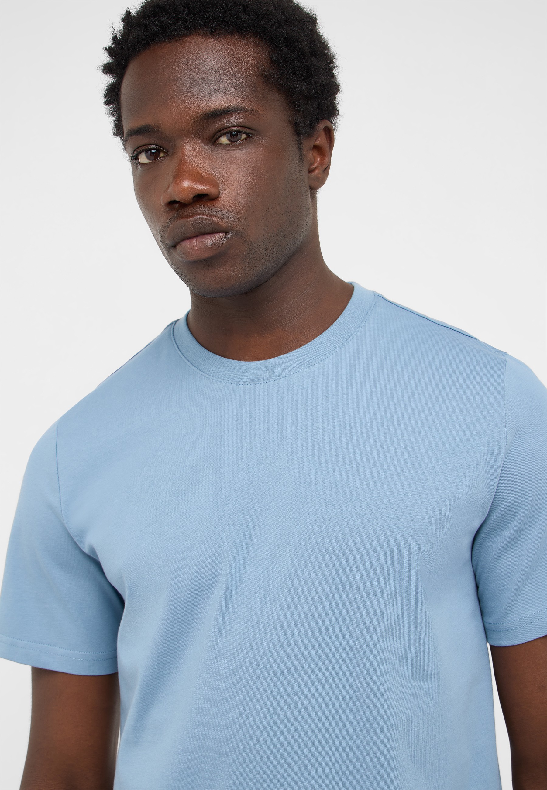 Tee, T-Shirt, Blau, Rundhals, Kurzarm