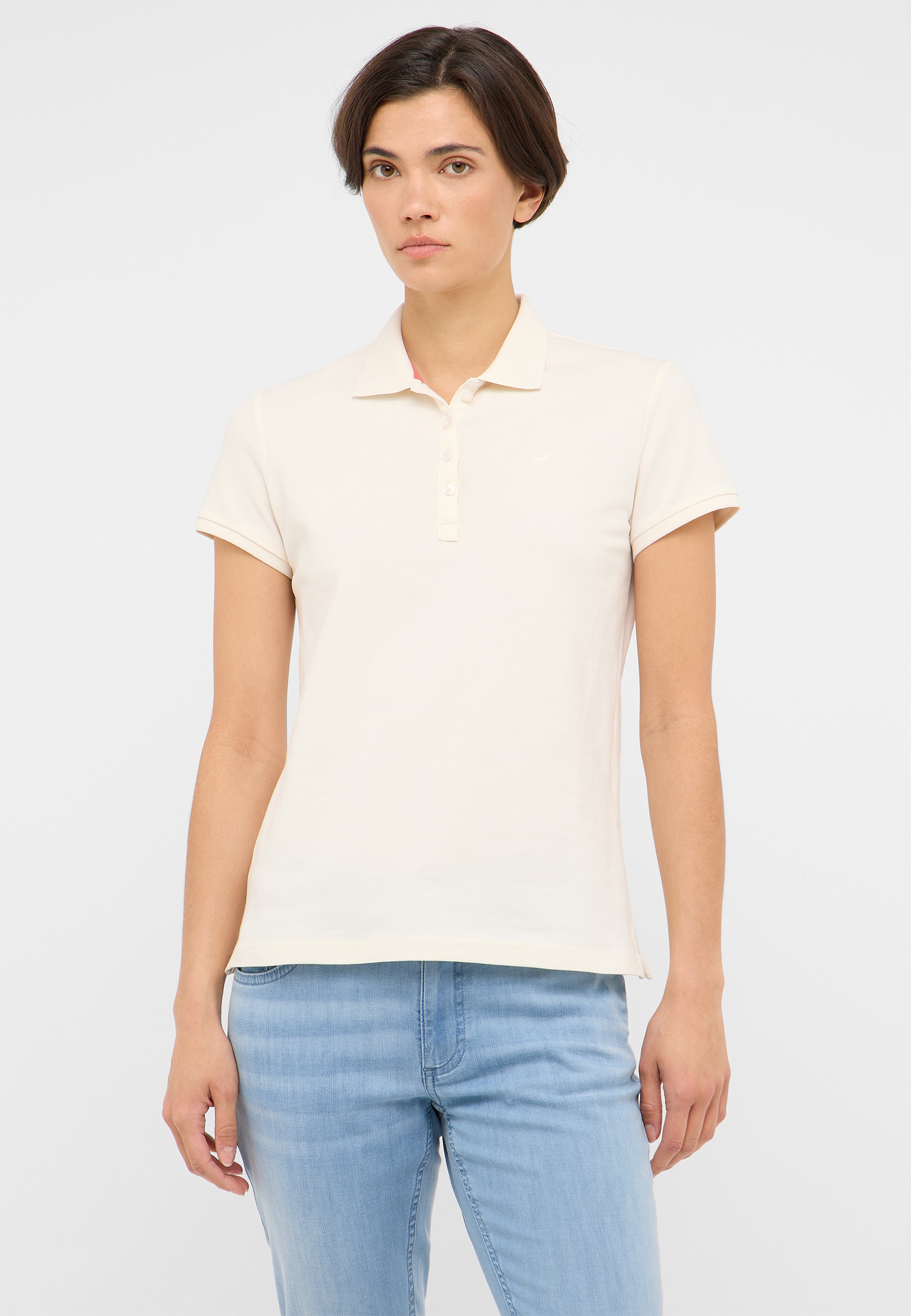 Poloshirt, Polo, Kurzarm, Kragen, Beige