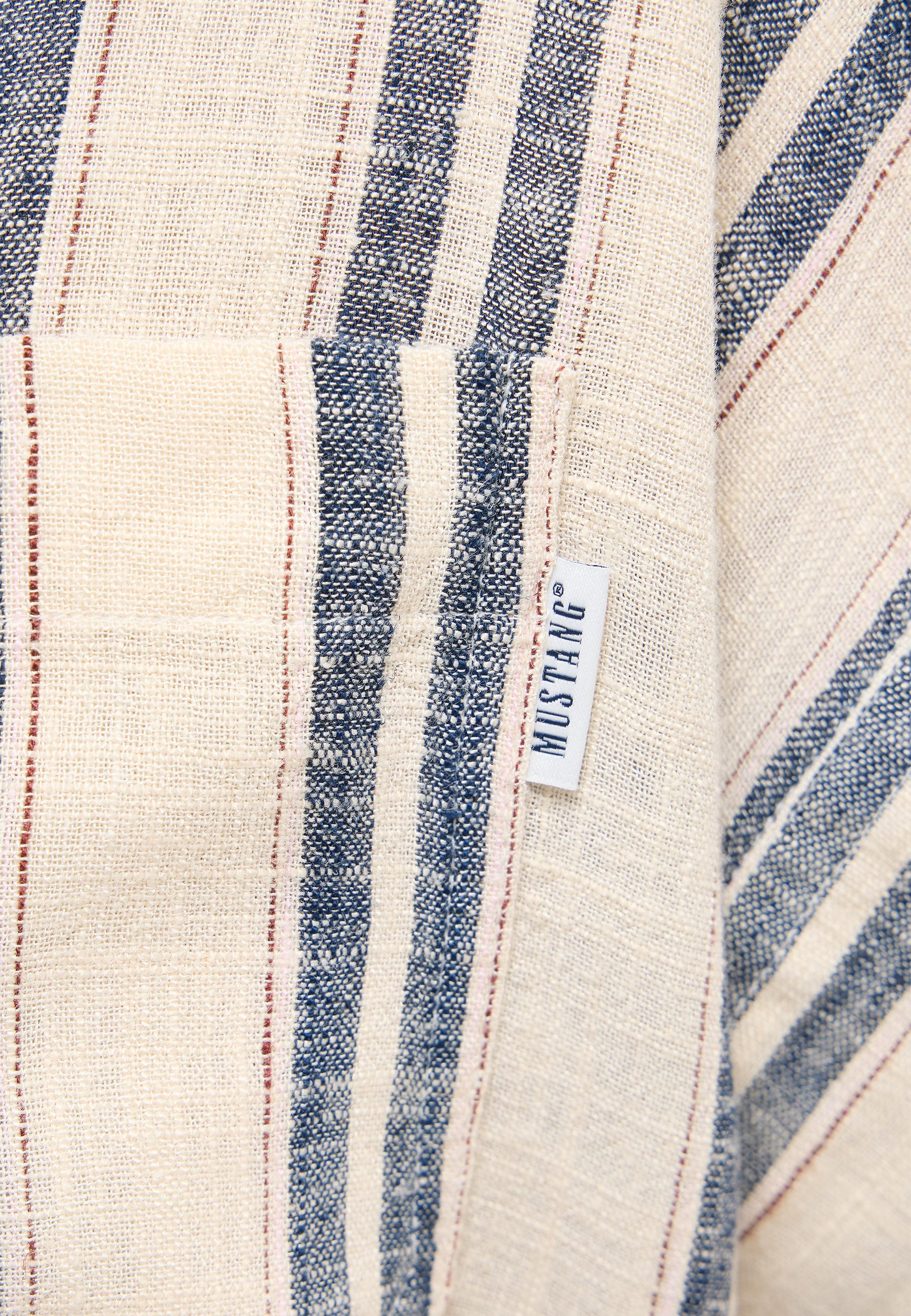 Twill, Stoff, Streifen, Beige, Label