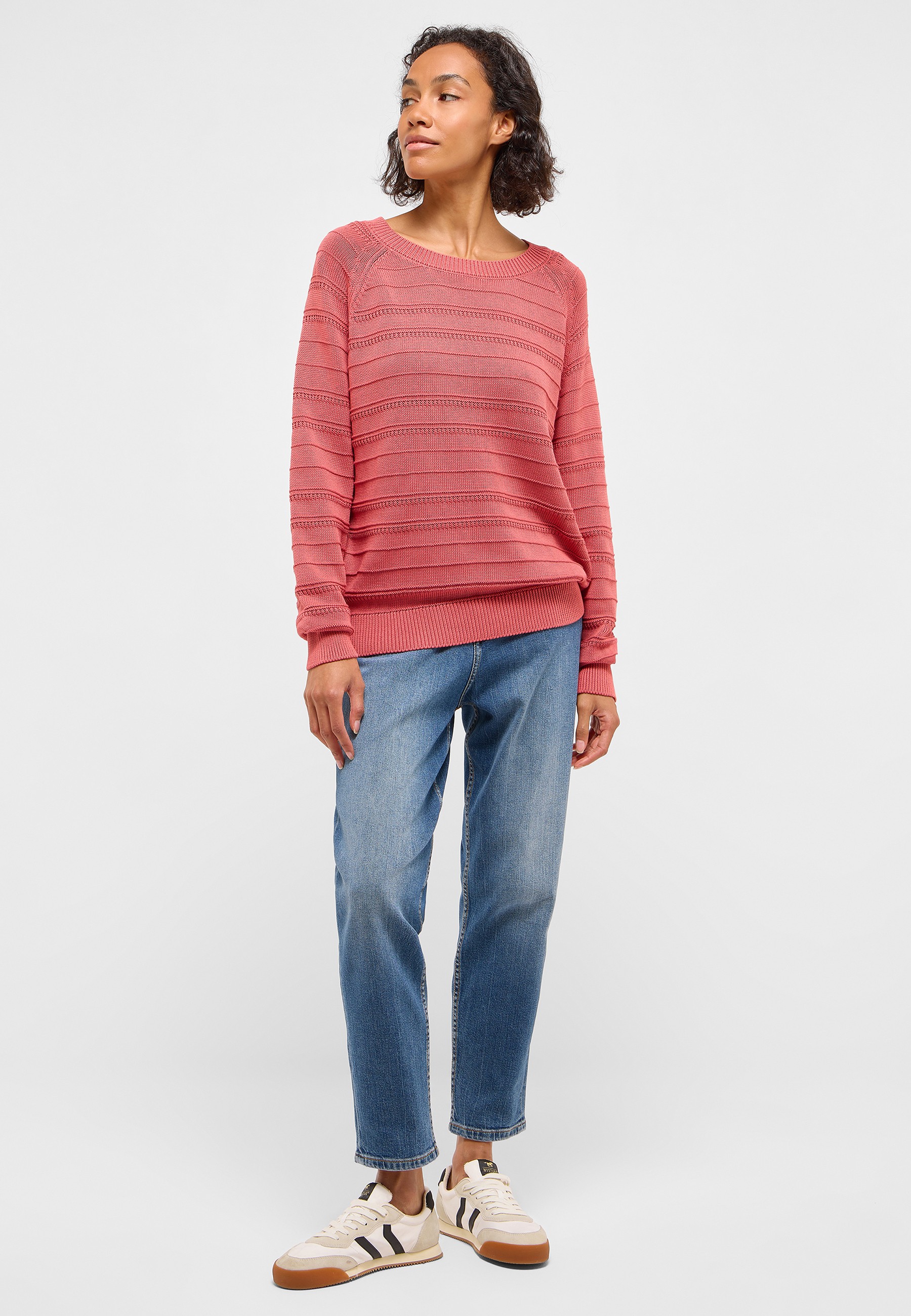 Hosen, Pullover, Langarm, Person, Frau