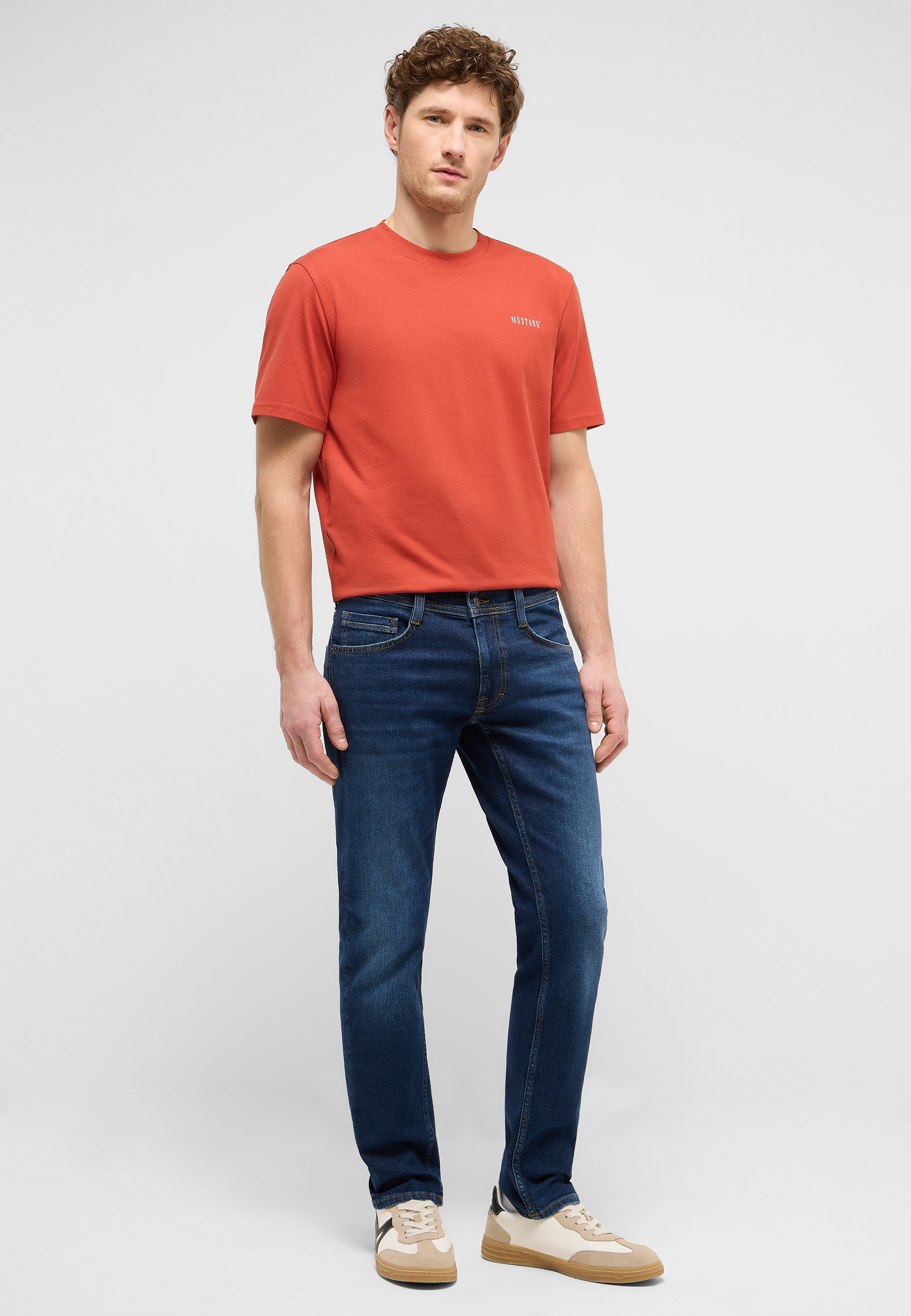 t-shirt, kurzarmshirt, orange, rundhals, casual-fit