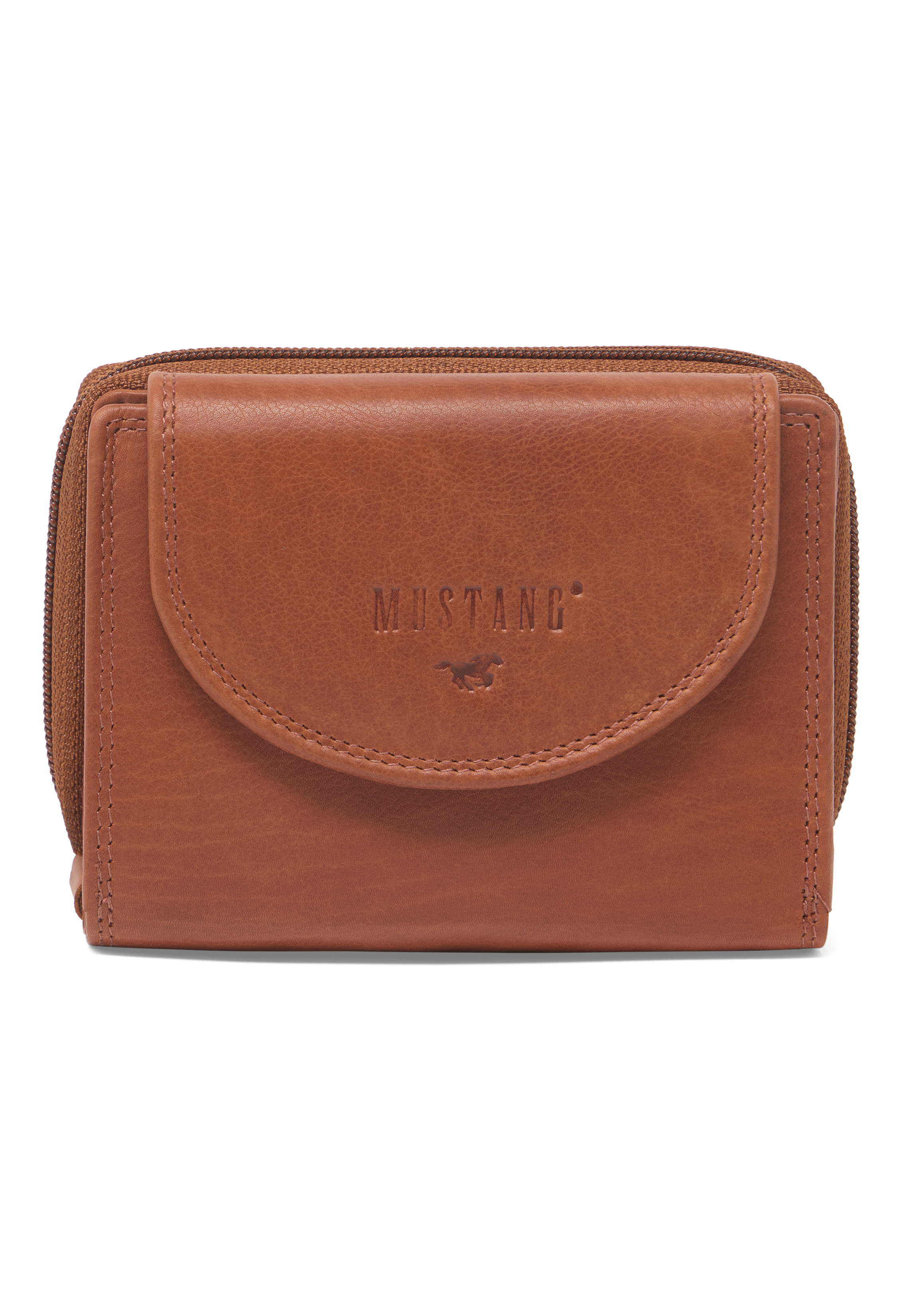 wallet, leder, braun, reißverschluss, MUSTANG