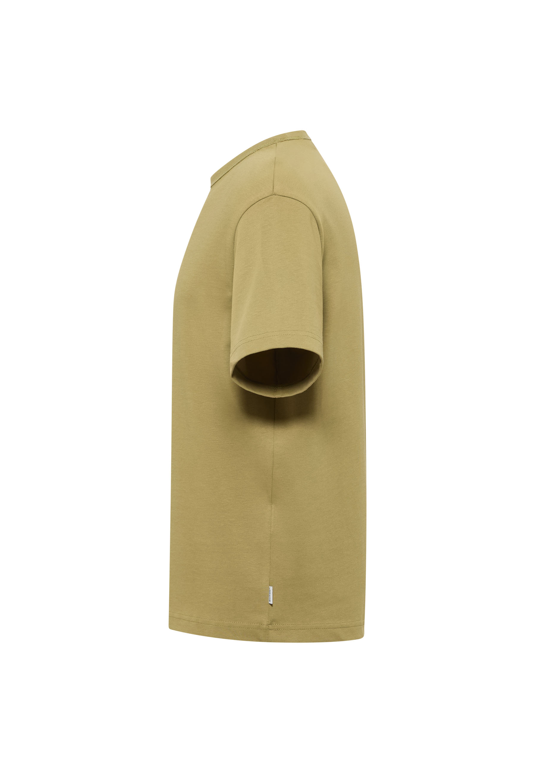 T-Shirt, kurzarm, beige, Rundhals, Baumwolle