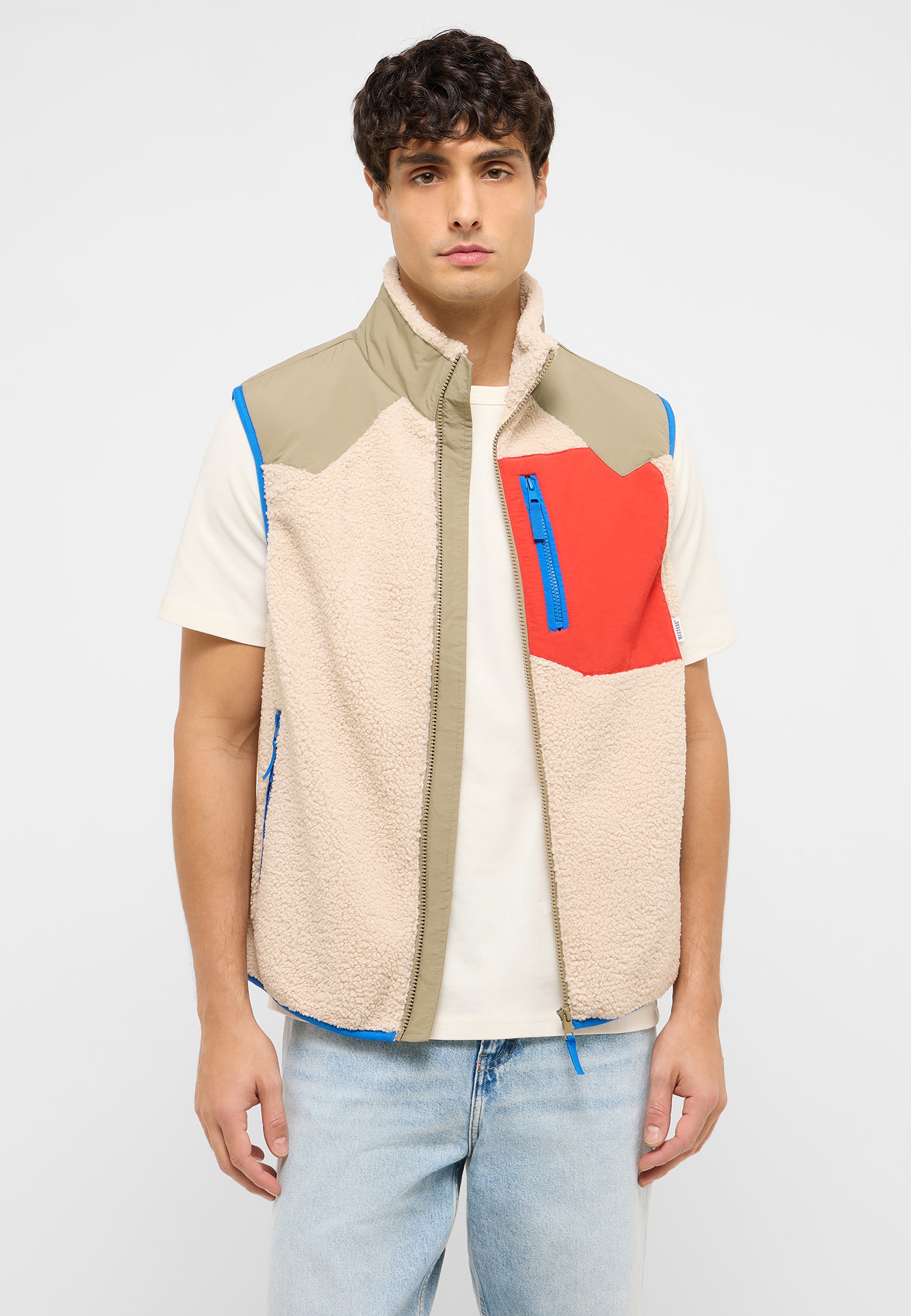 Weste, Rettungsweste, Jacke, Person, Jeans