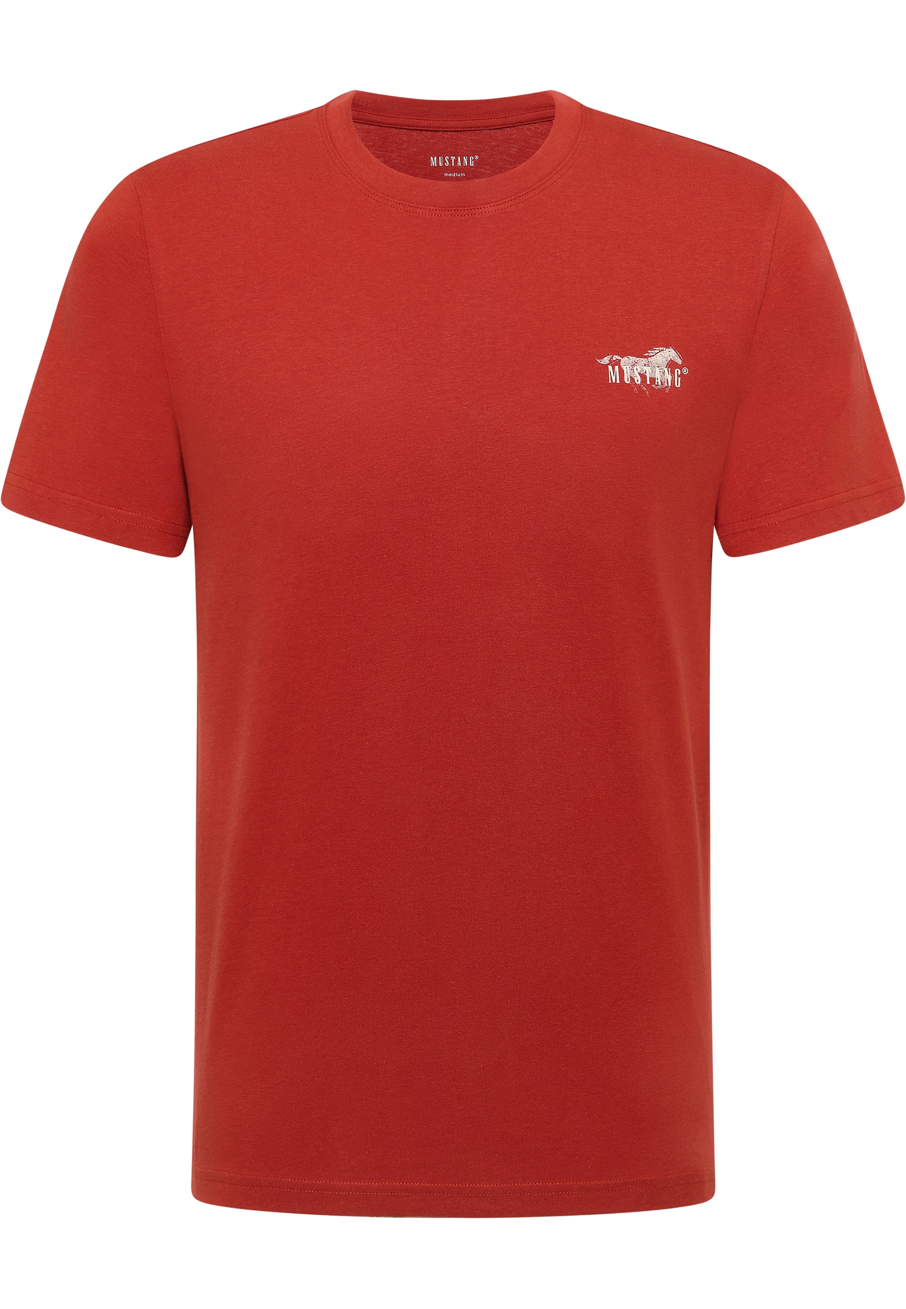 Tee, T-Shirt, Rot, Kurzarm, Mustang-Logo
