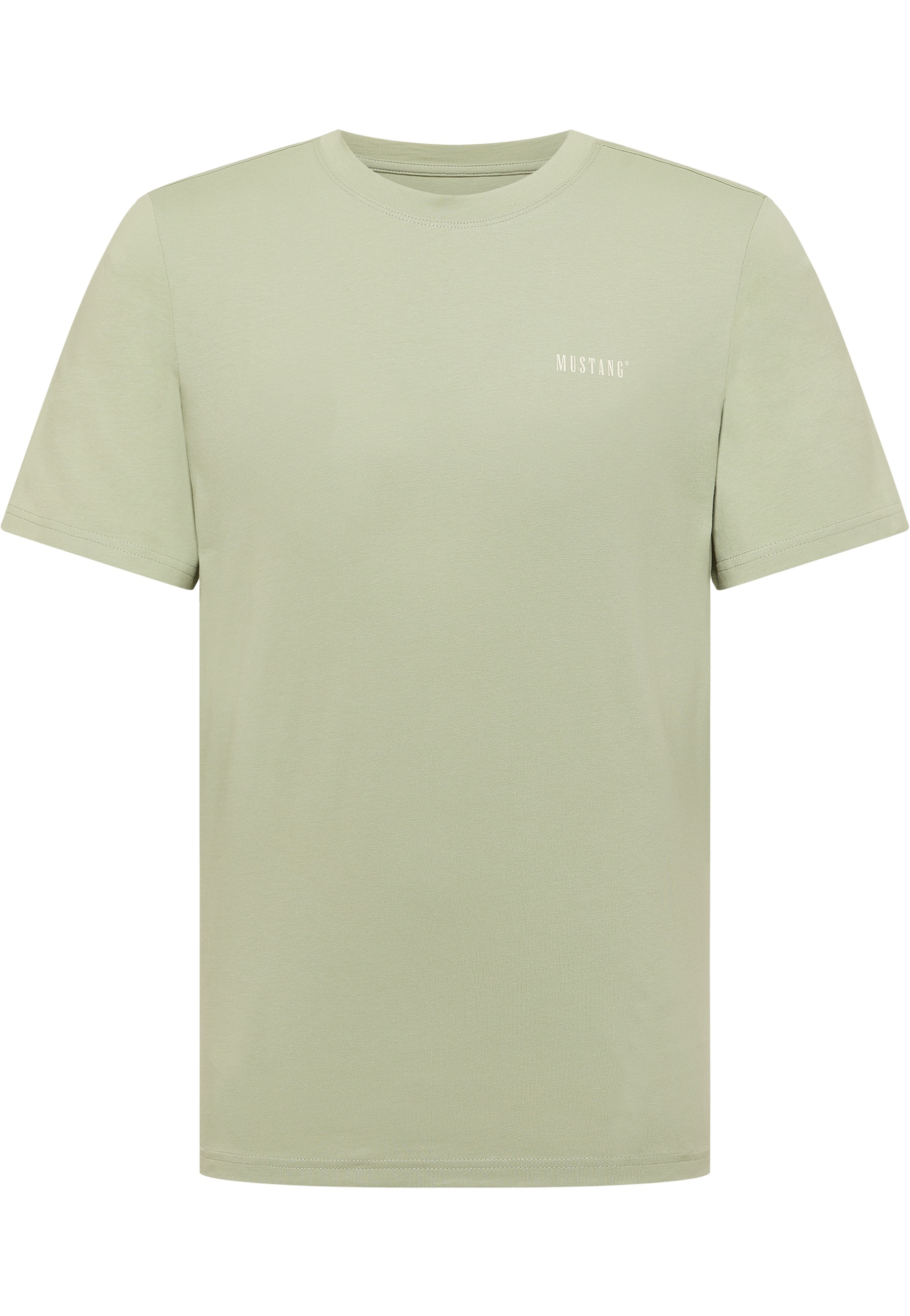 T-Shirt, Kurzarm, Unifarben, Baumwolle, Mustang Logo