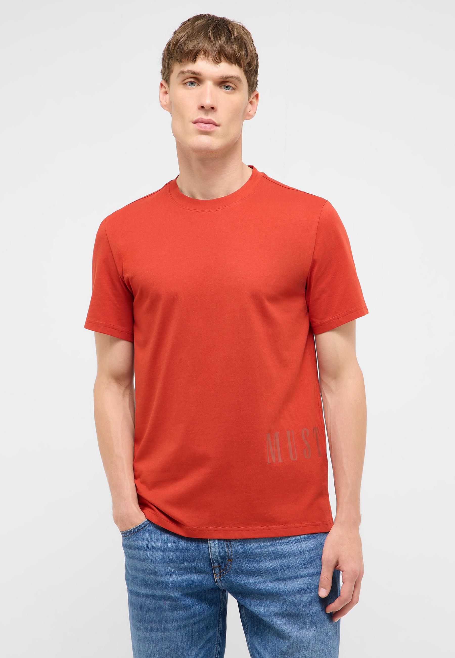 T-Shirt, Kurzarm, Orange, Rundhals, Uni