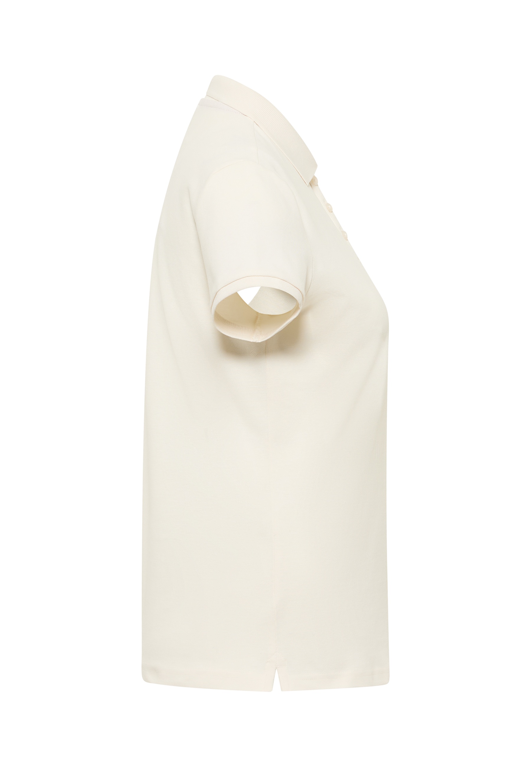 Poloshirt, Kurzarm, Kragen, Cremefarben, Körpernah