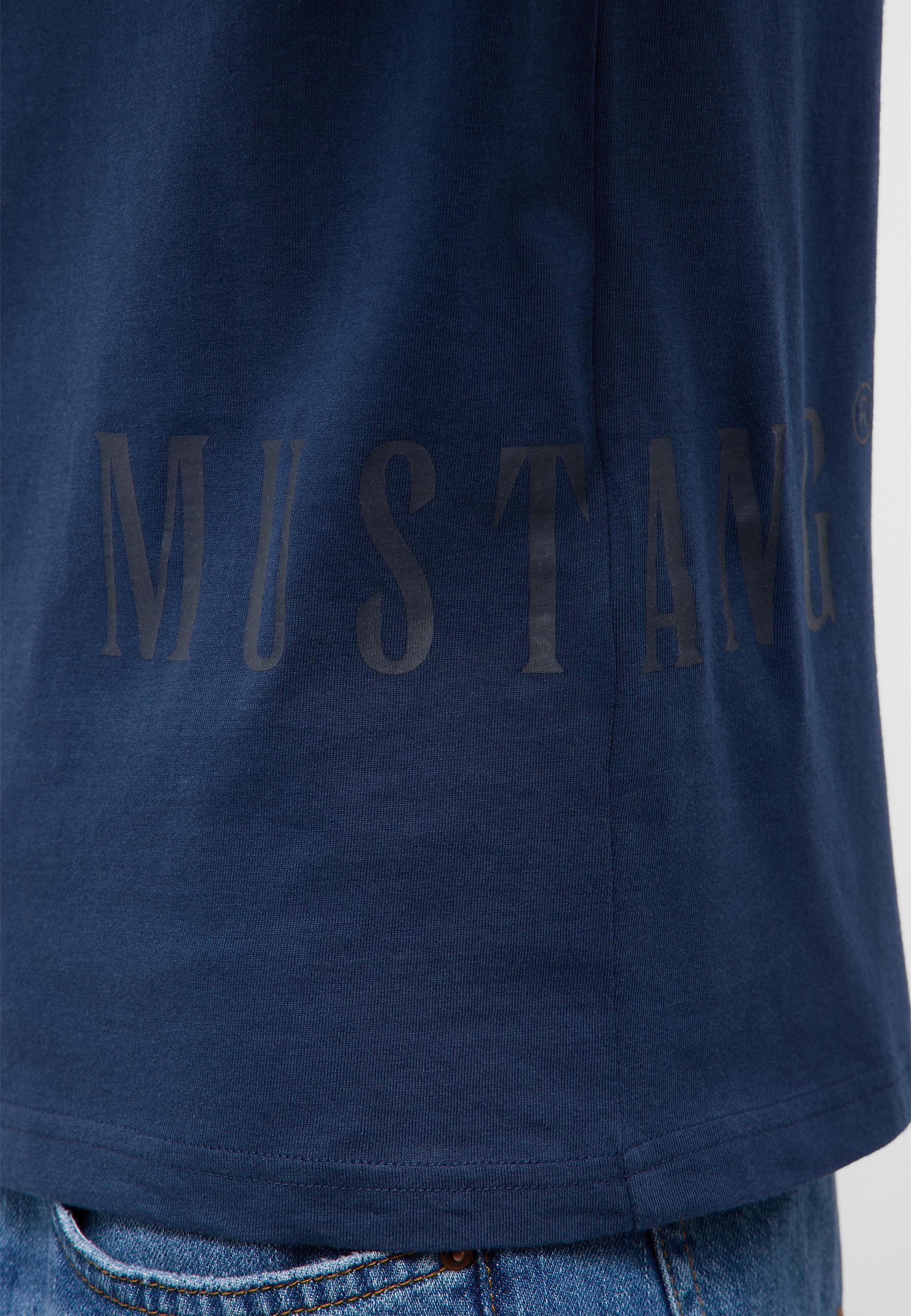 T-Shirt, Vorwärtsdruck, Navy, Baumwolle, Unterseite Schrift