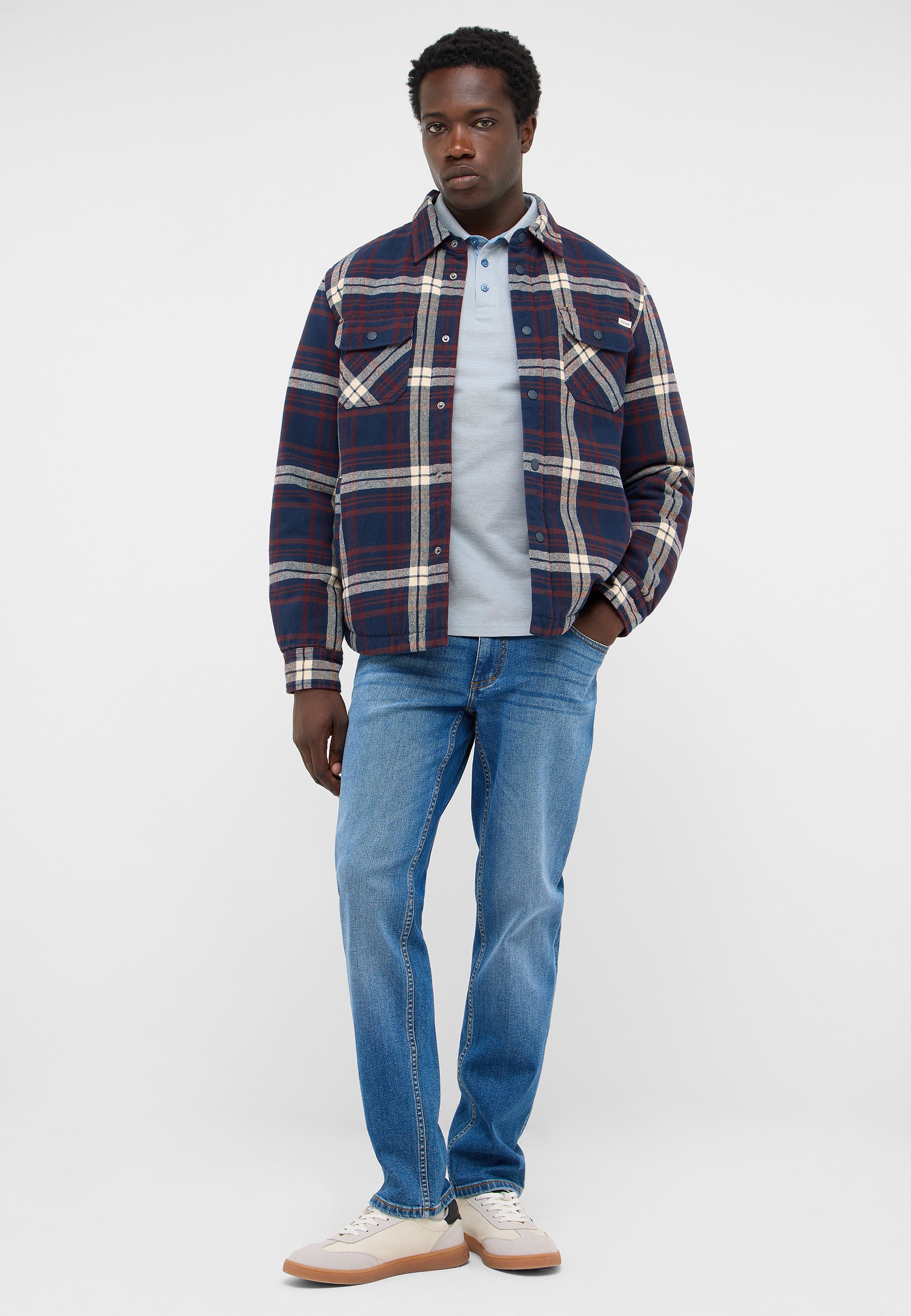Flanellhemd, Karomuster Hemd, blaues Hemd, langarmshirt, casual Schicht
