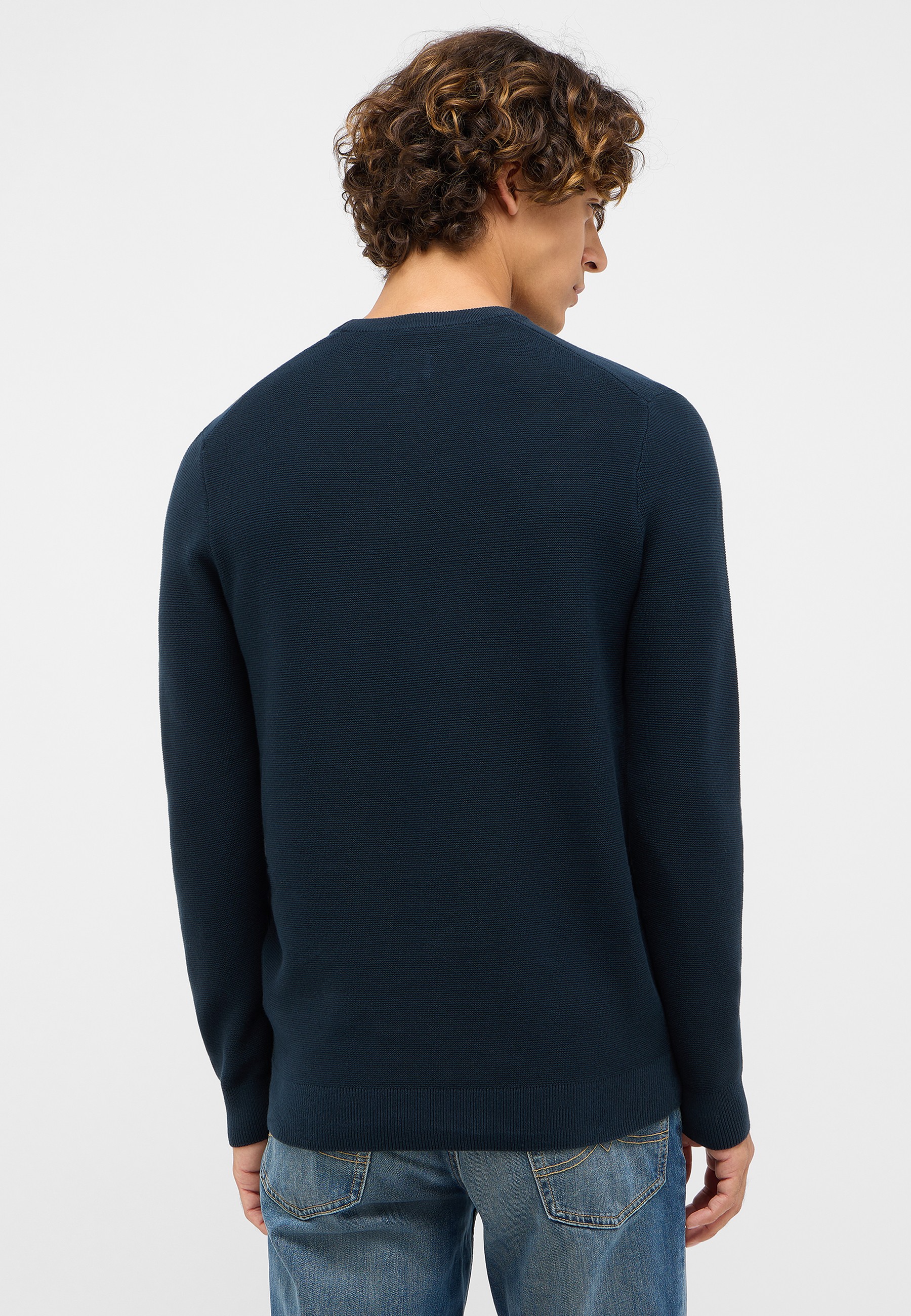 Pullover, Langarm, Knitwear, Navy, Rundhals