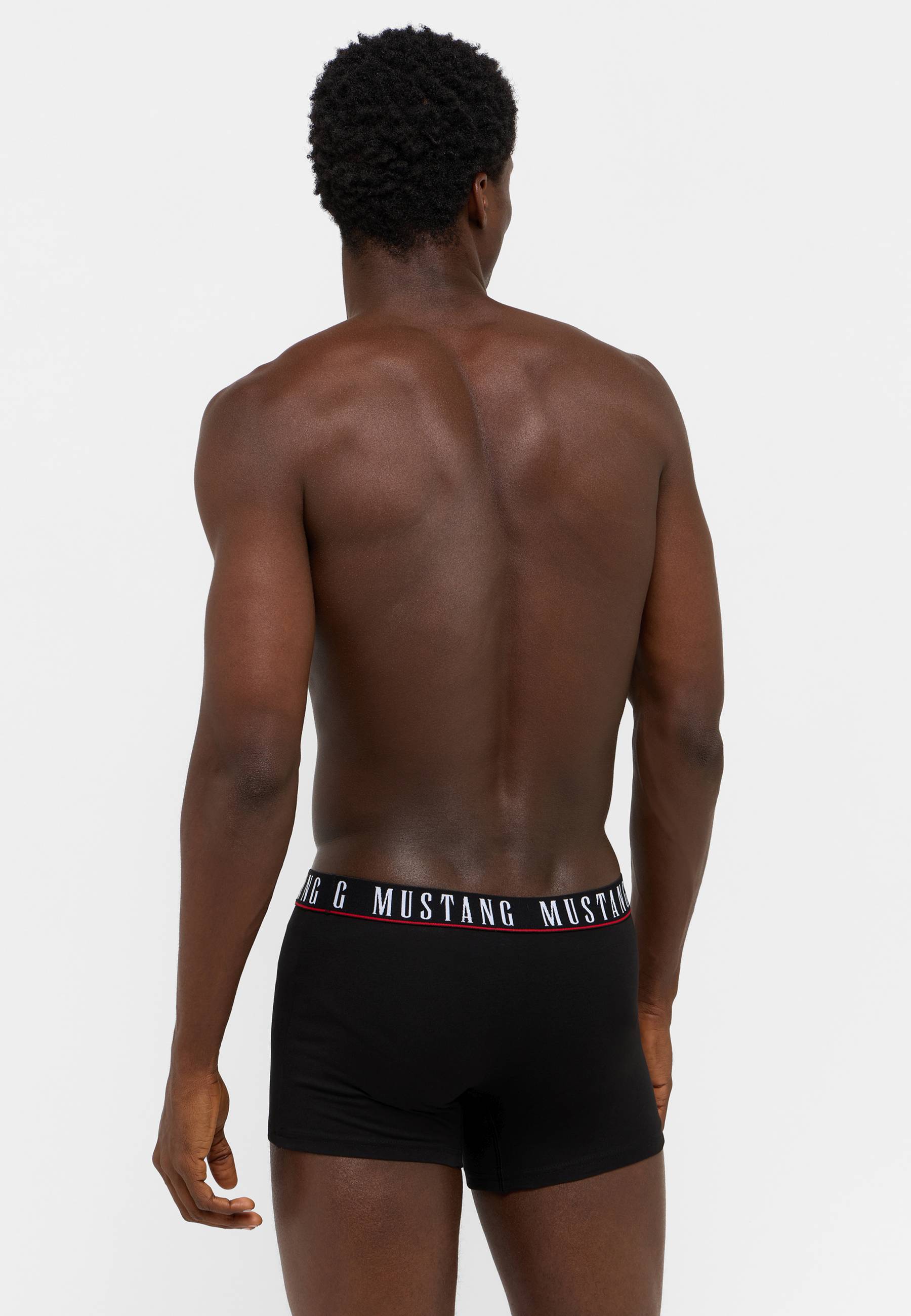 unterwäsche, boxer, mittellang, schwarz, elasticband