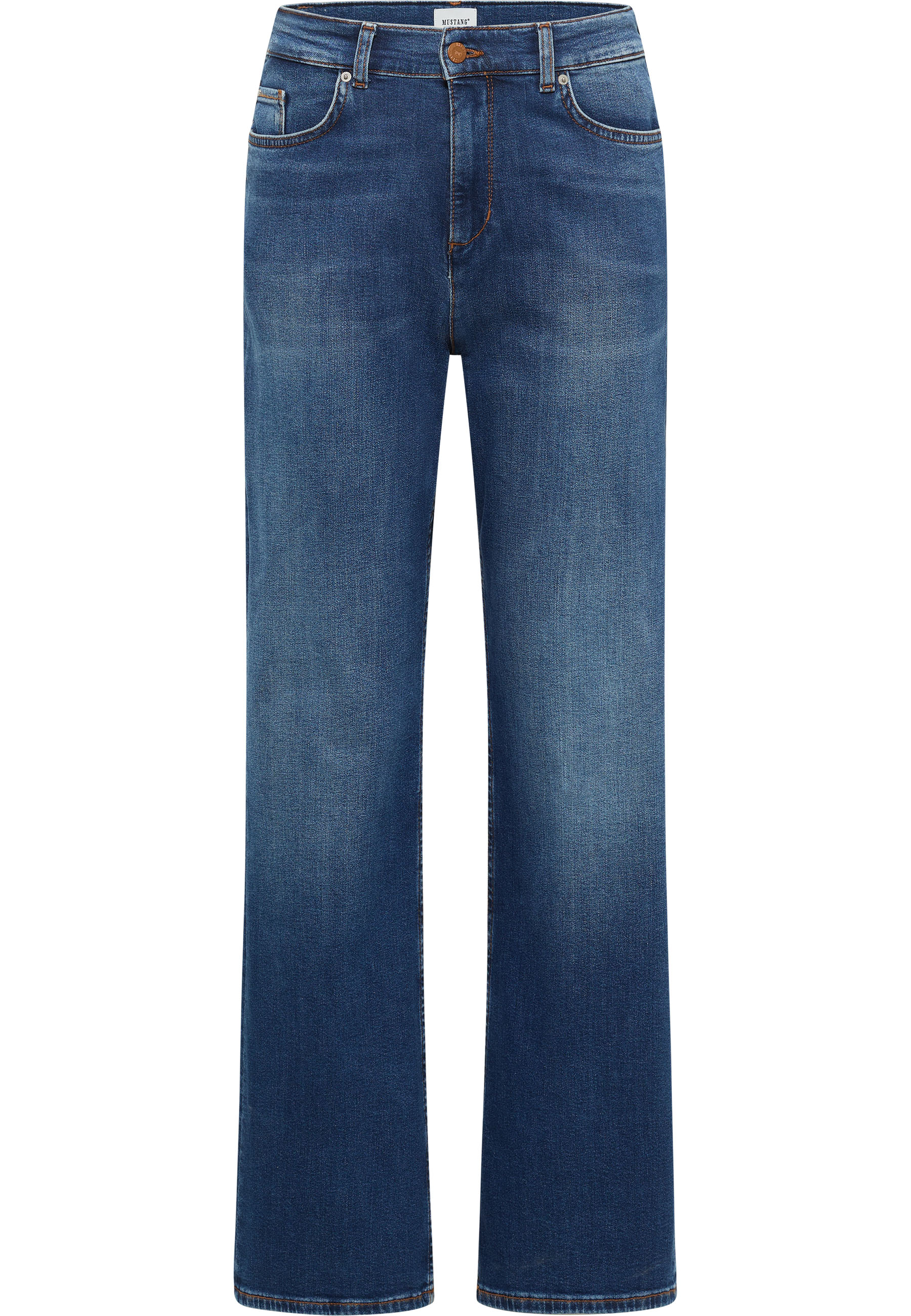Jeans, Flared, Mid blue, Five-pocket, Denim