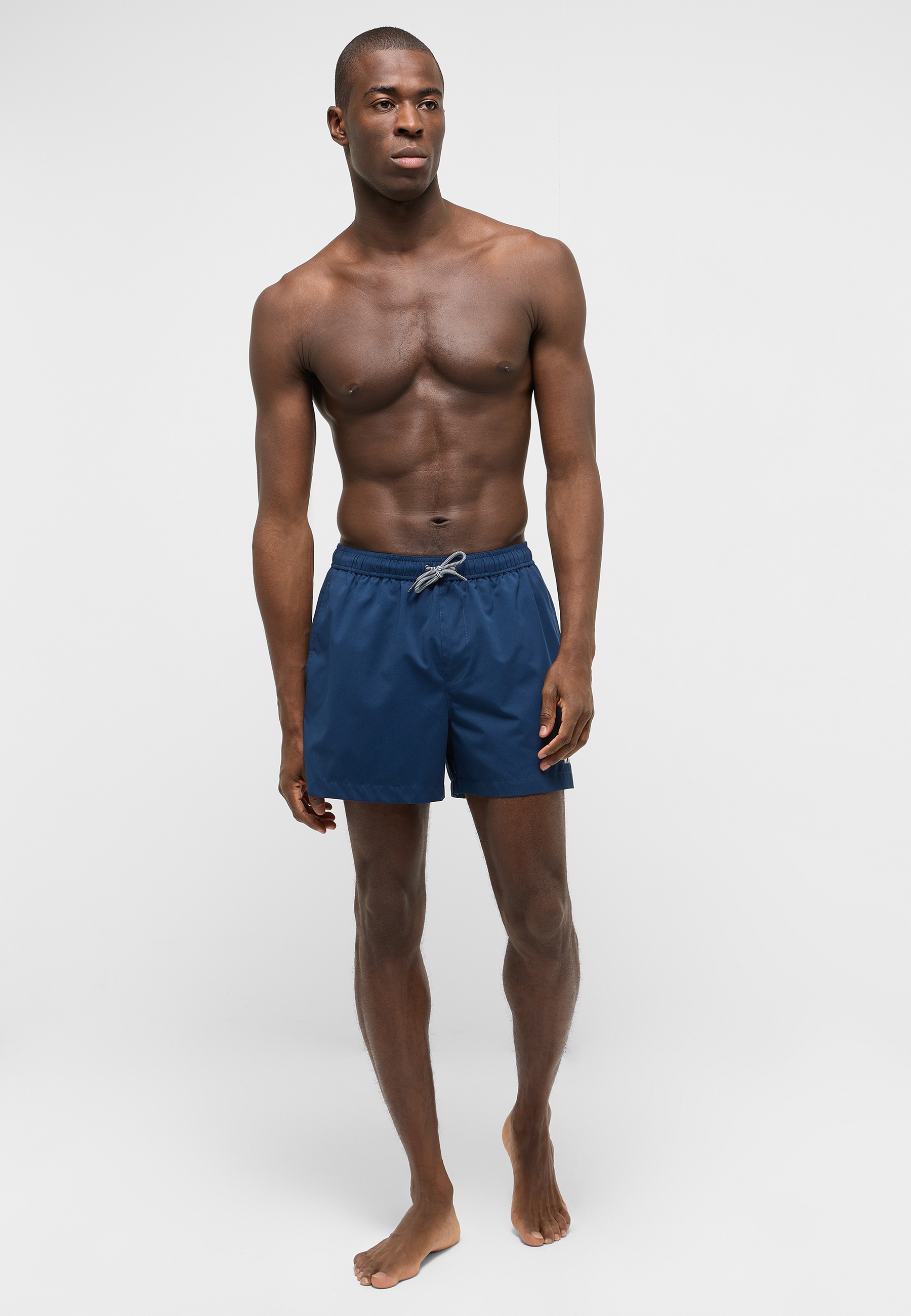 Badeshorts, Schwimmshorts, Marineblau, Kordelzug, Beinlang