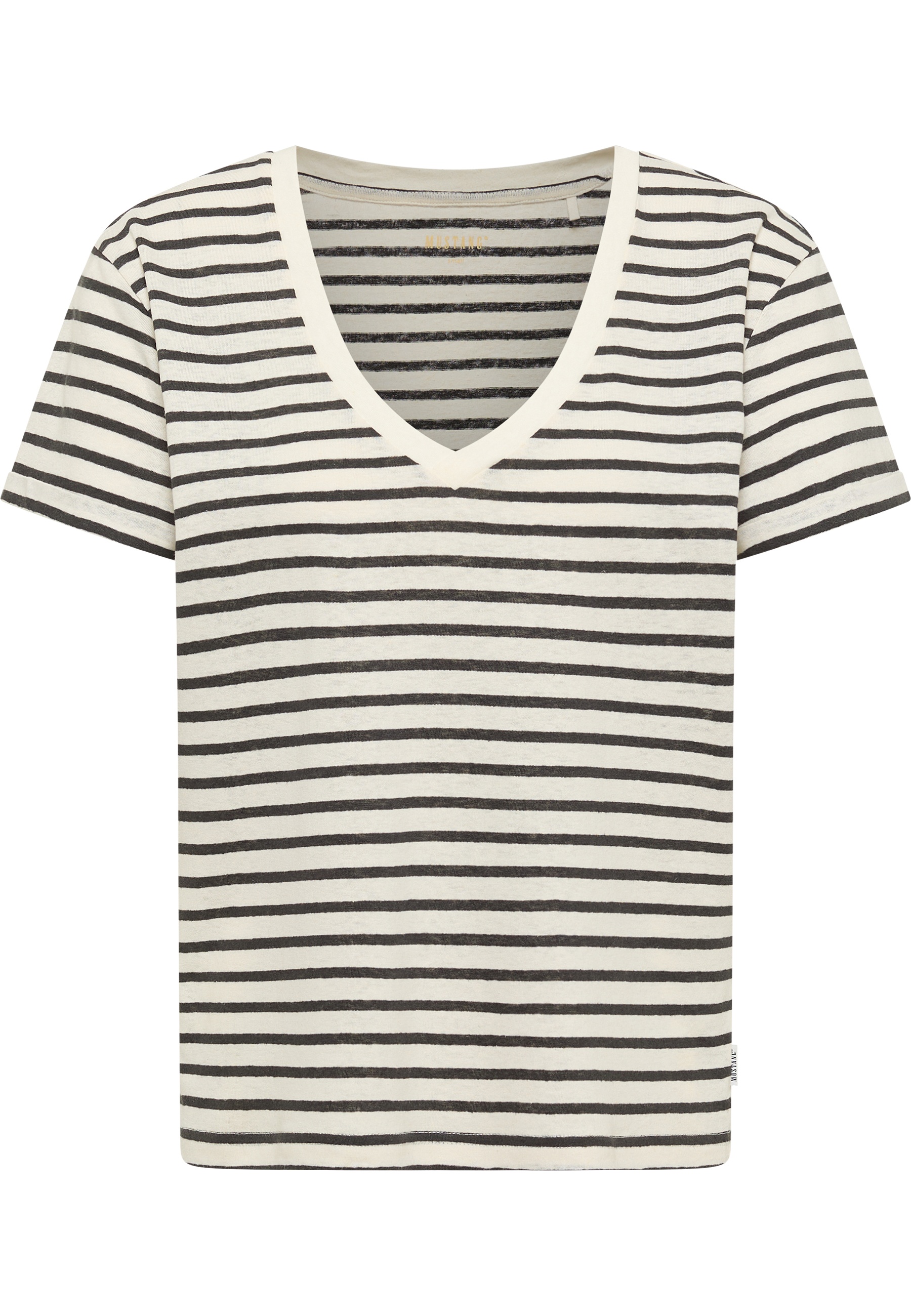 T-shirt, Streifen, V-Ausschnitt, Kurze Ärmel, Casual