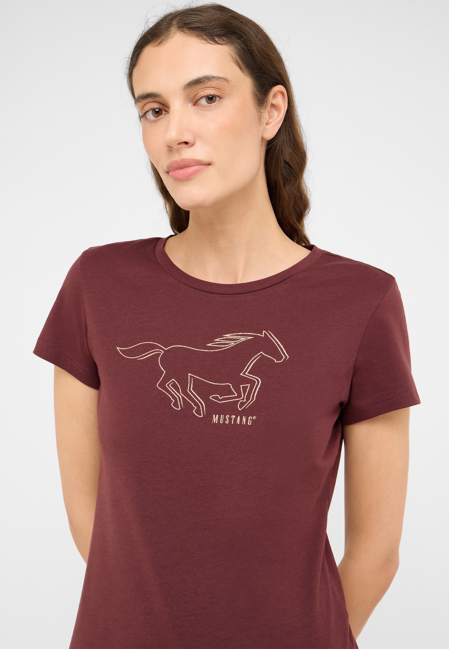 Bekleidung, T-shirt, Kastanienbraun