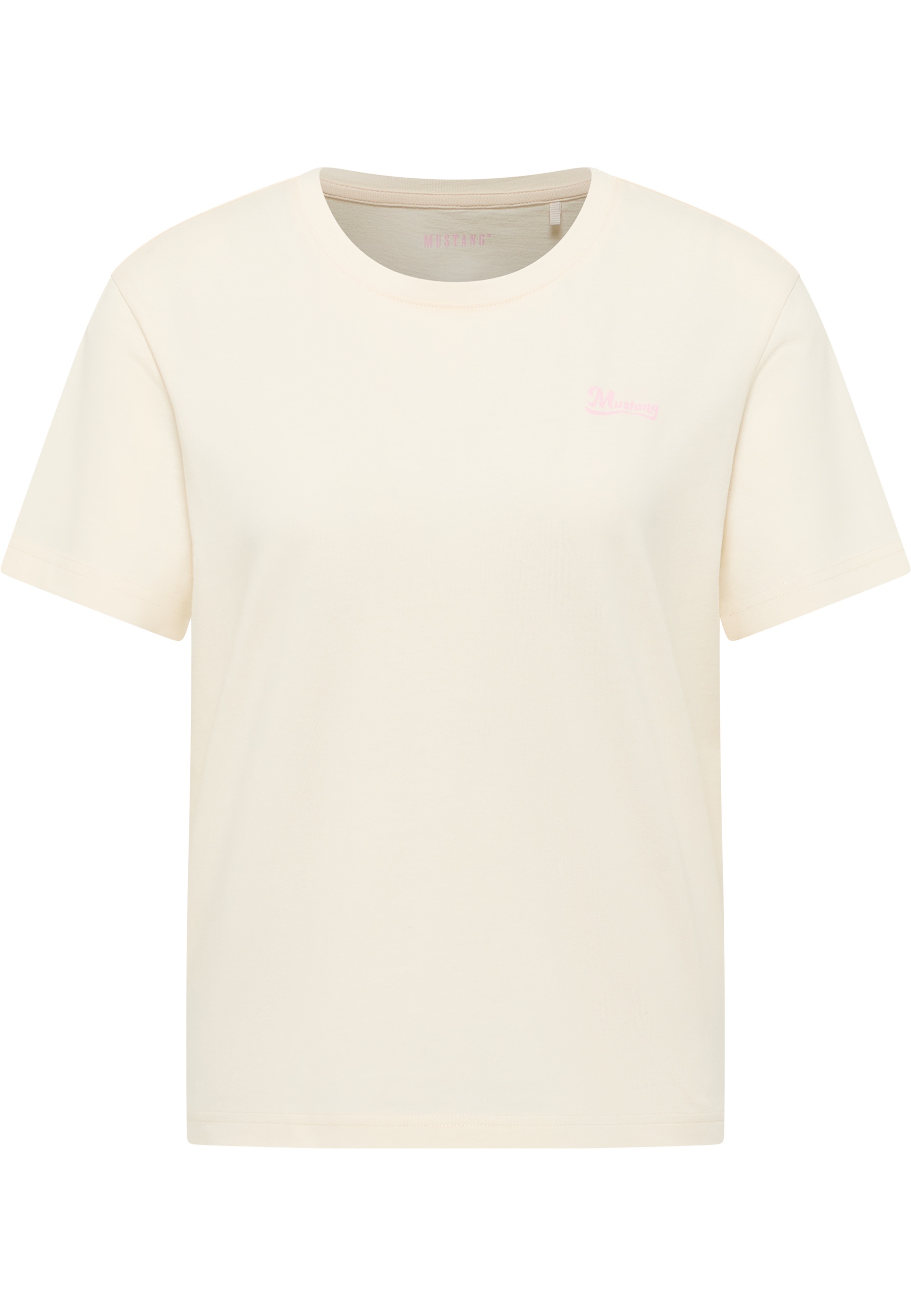 T-Shirt, Beige, Kurzarm, Rundhals, Logo-Print