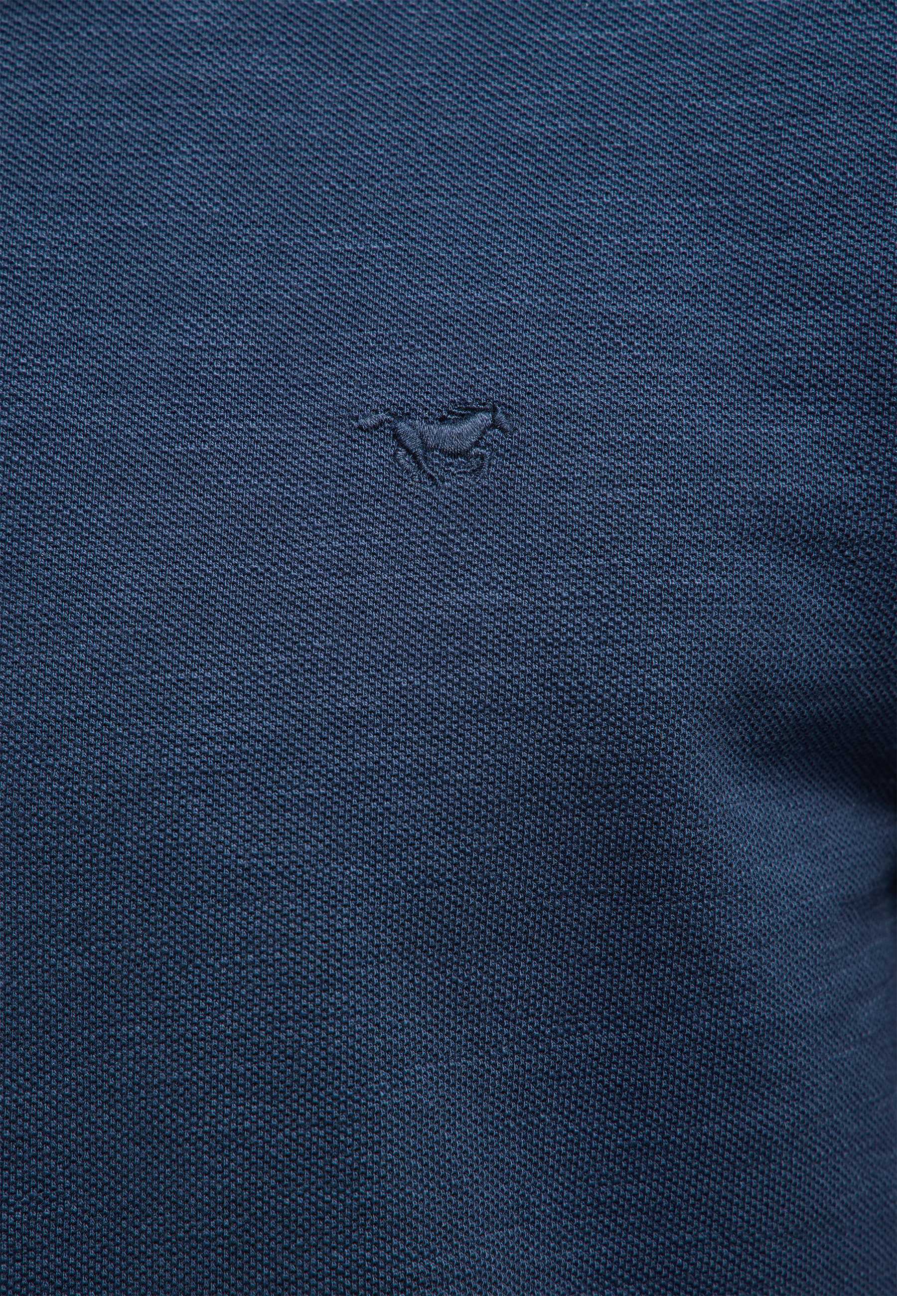 Polohemd, marine Stoff, kleine Stickerei, Strickstruktur, Freizeitkleidung