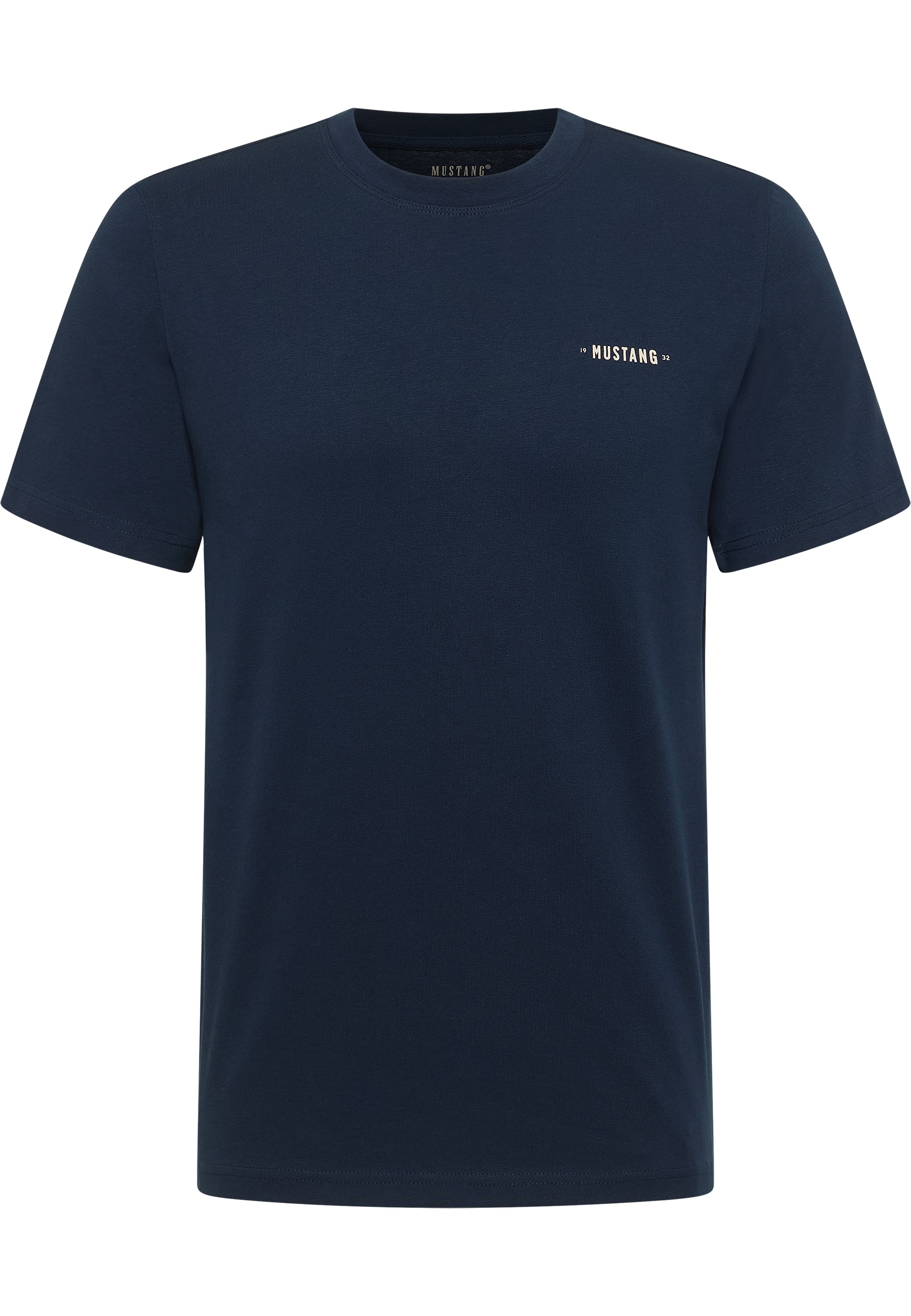 T-Shirt, Marineblau, Kurzarm, Rundhals, Kleines Logo