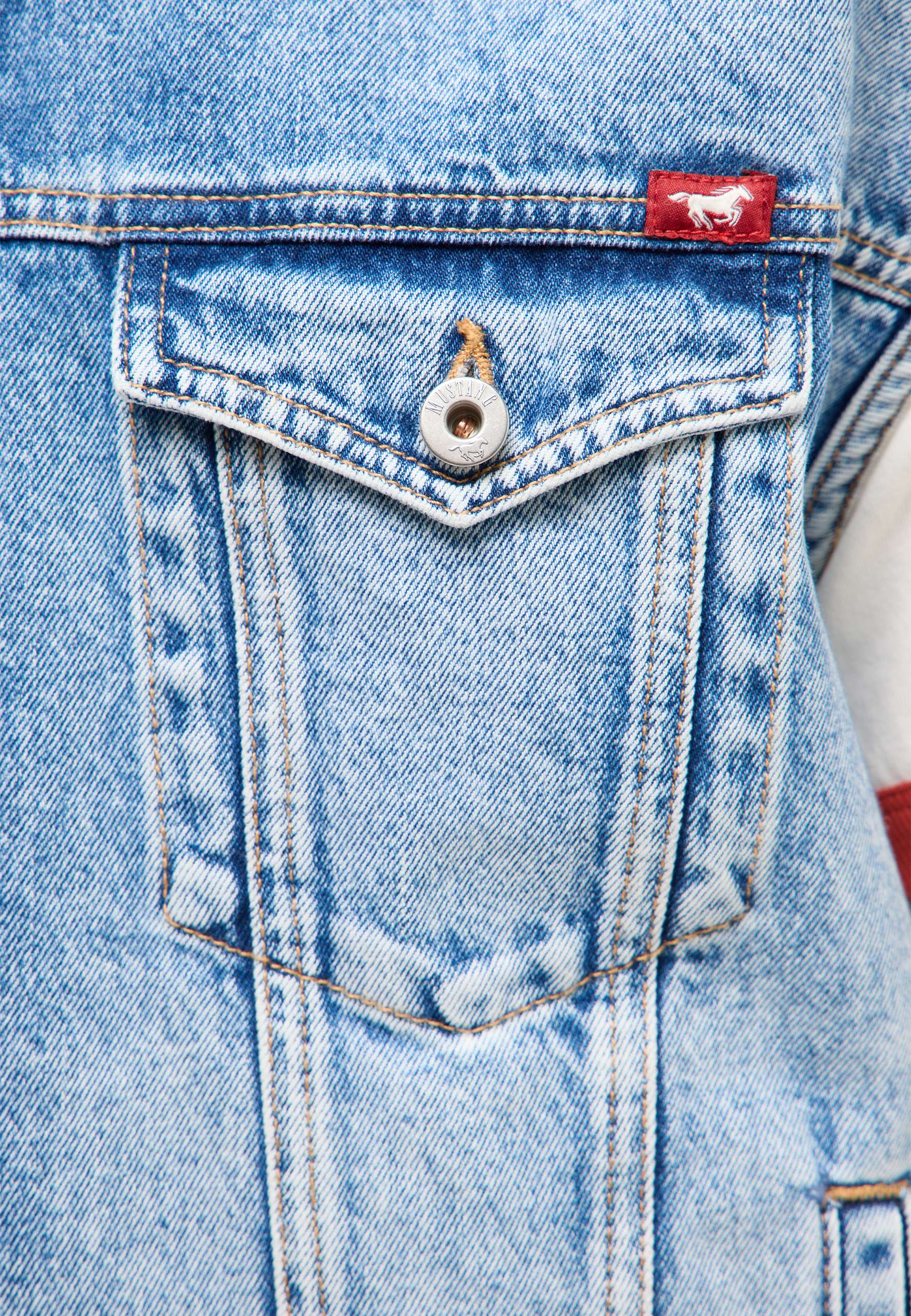 Denim, Jeansjacke, Tasche, Knopf, Blau