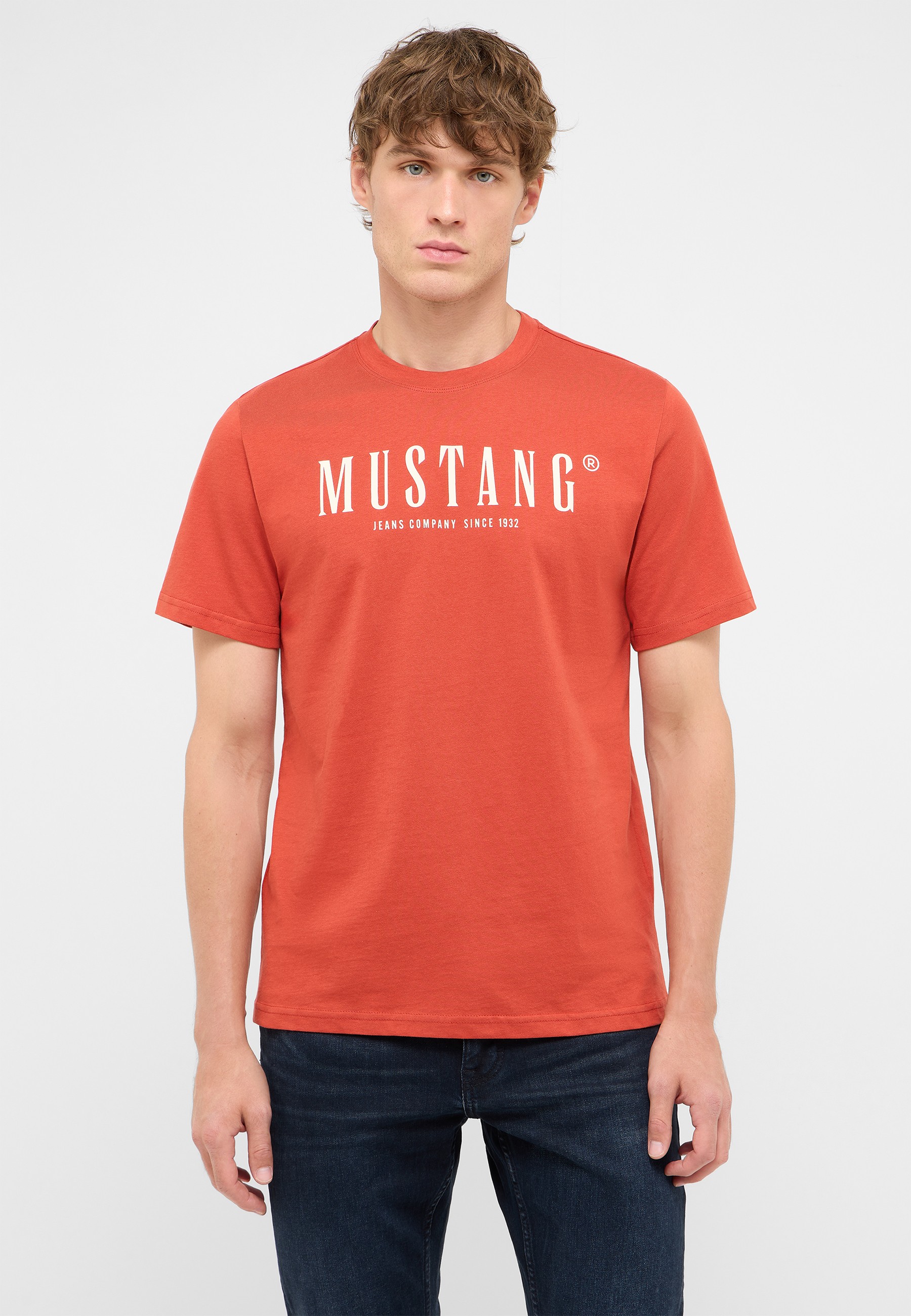 T-Shirt, kurzarm, rot, Grafik, Mustang-Logo