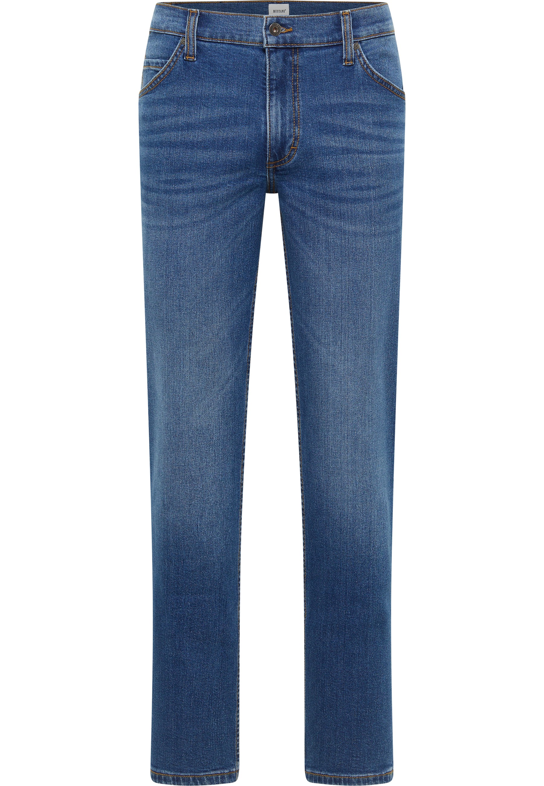 Jeans, gerade Passform, mittelwaschung, Denim, Five-Pocket